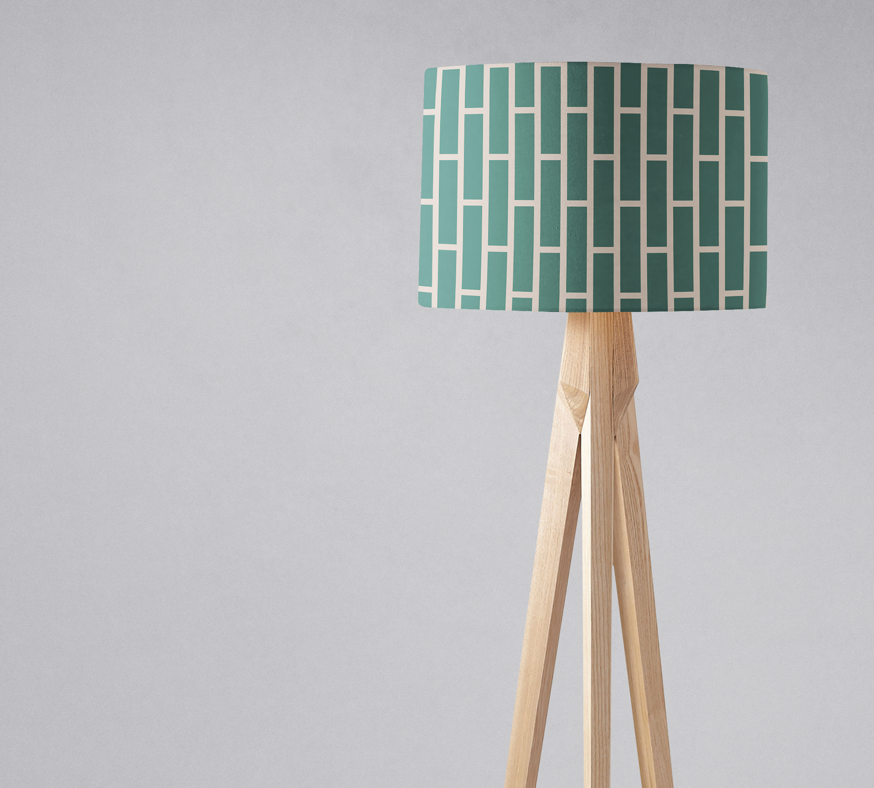 Green and Beige Geometric Lampshade – Ceiling & Table Compatible
