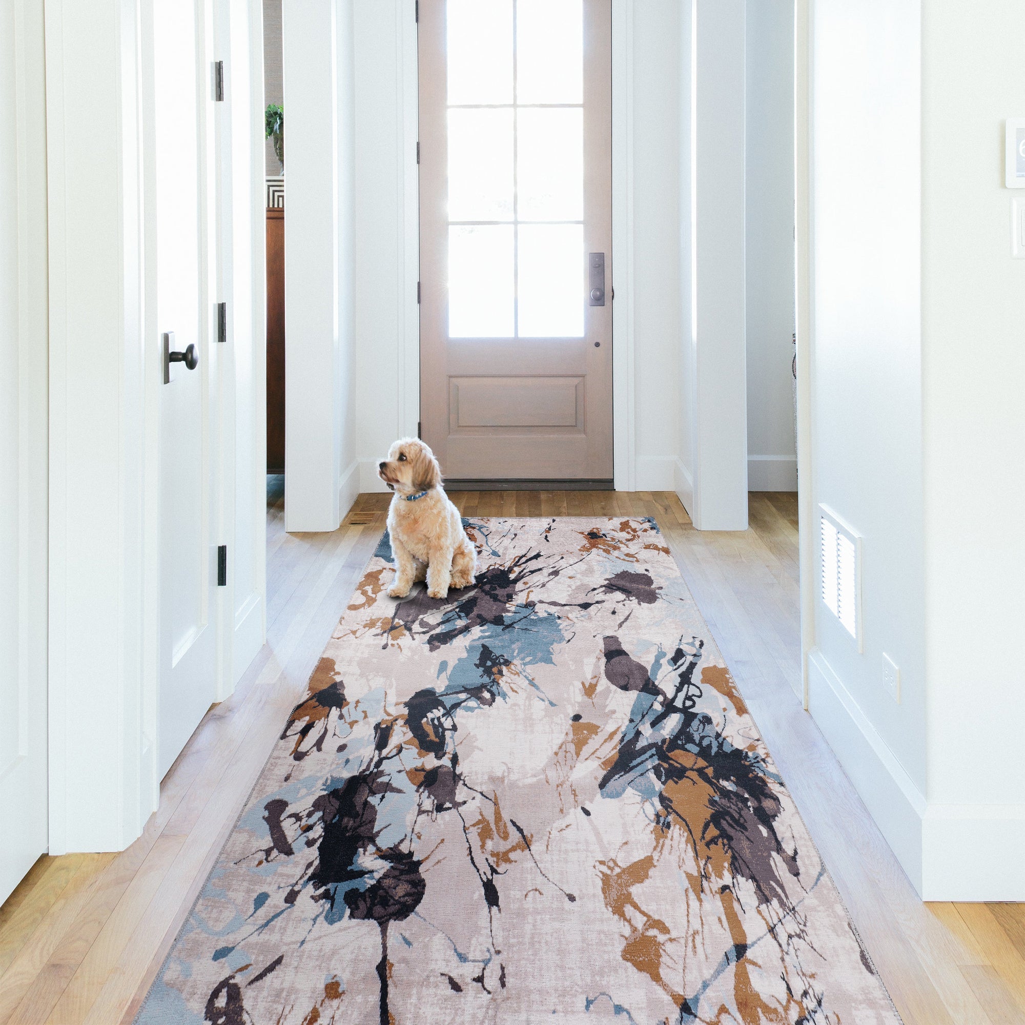 Netline Home Rugs Depot Bohemian Abstract Splash Washable Rug Design NL1004