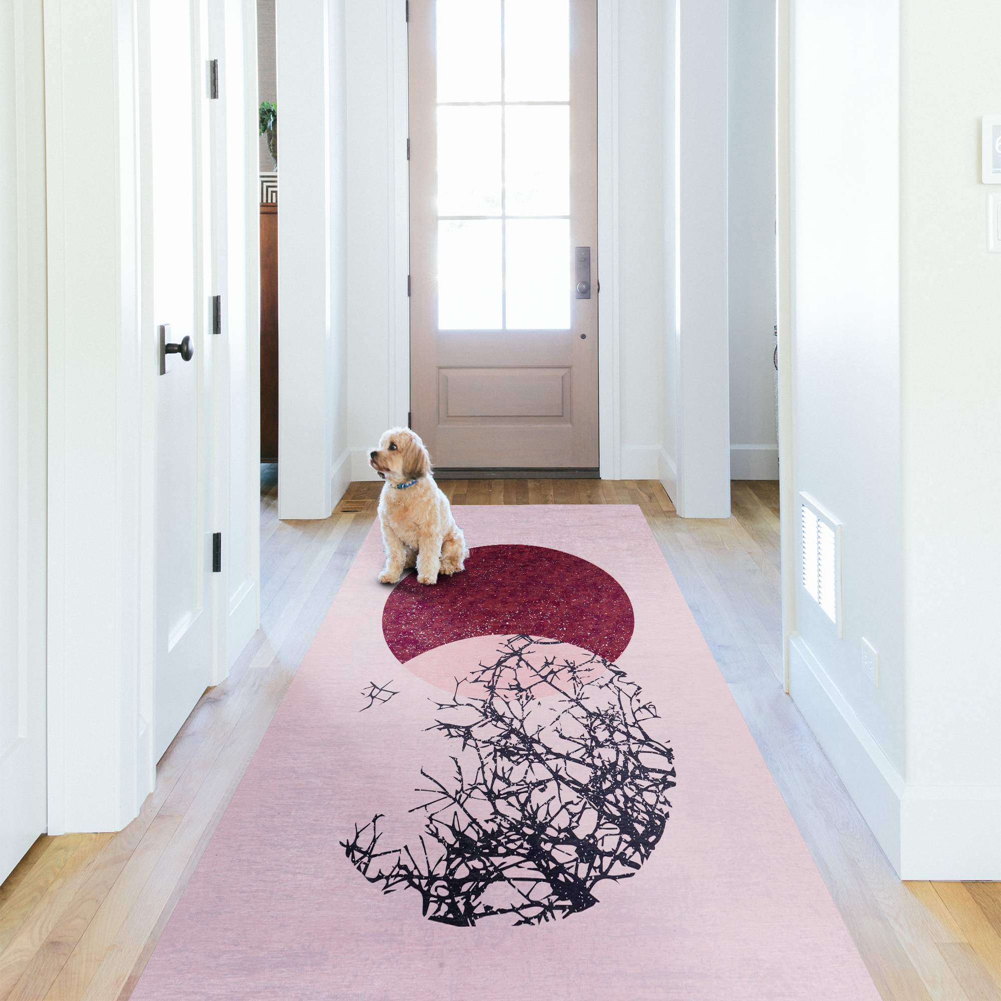 Netline Home Rugs Depot - Geometric Black & White Patchwork Washable Rug, Design NL1003