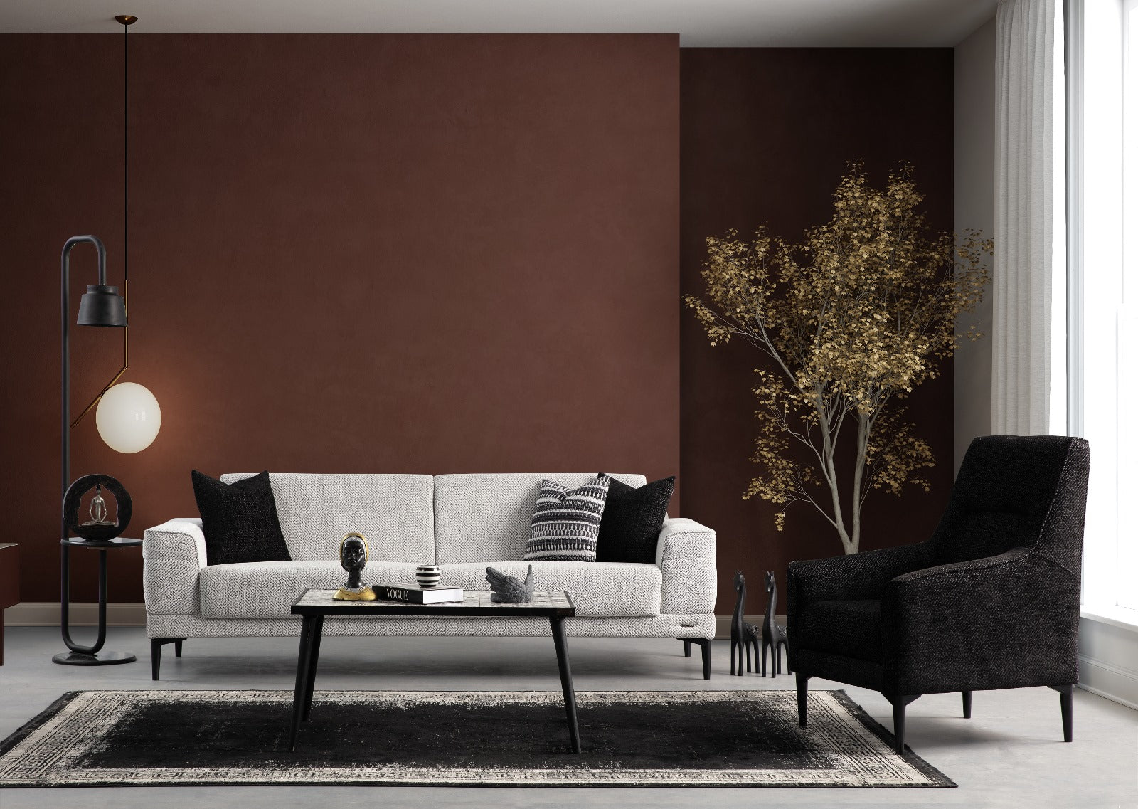 Netline Home Interior Maya armchair with plush upholstery and modern design, perfect for comfortable accent seating.