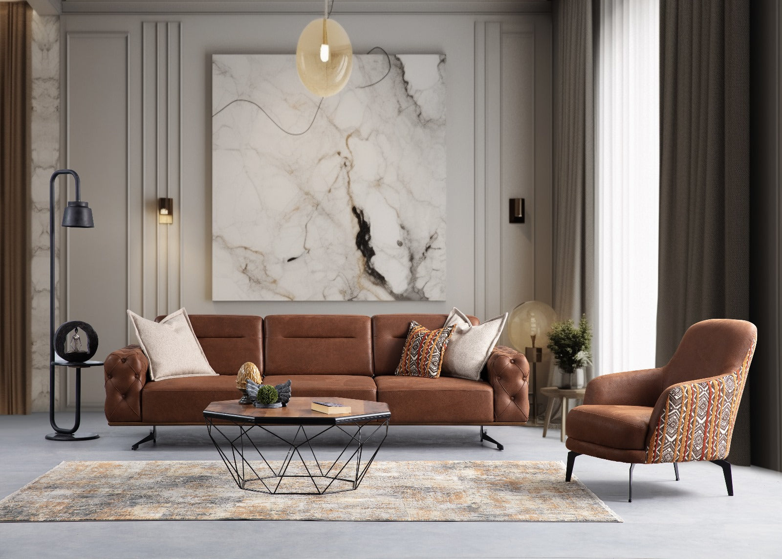 Netline Home Interior Vegas 2 Seater Sofa showing plush fabric, compact design, and modern living room style.