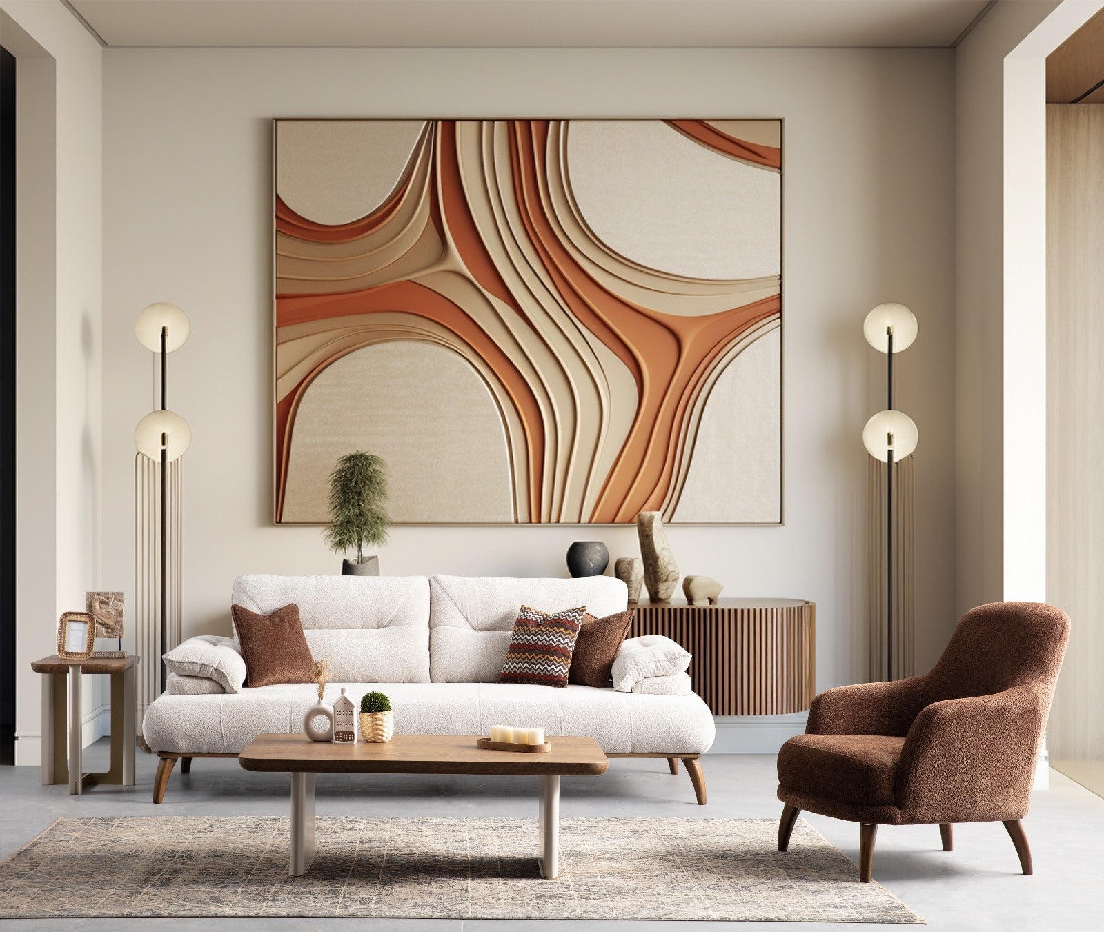 Latte Sofa Set by Netline Interiors