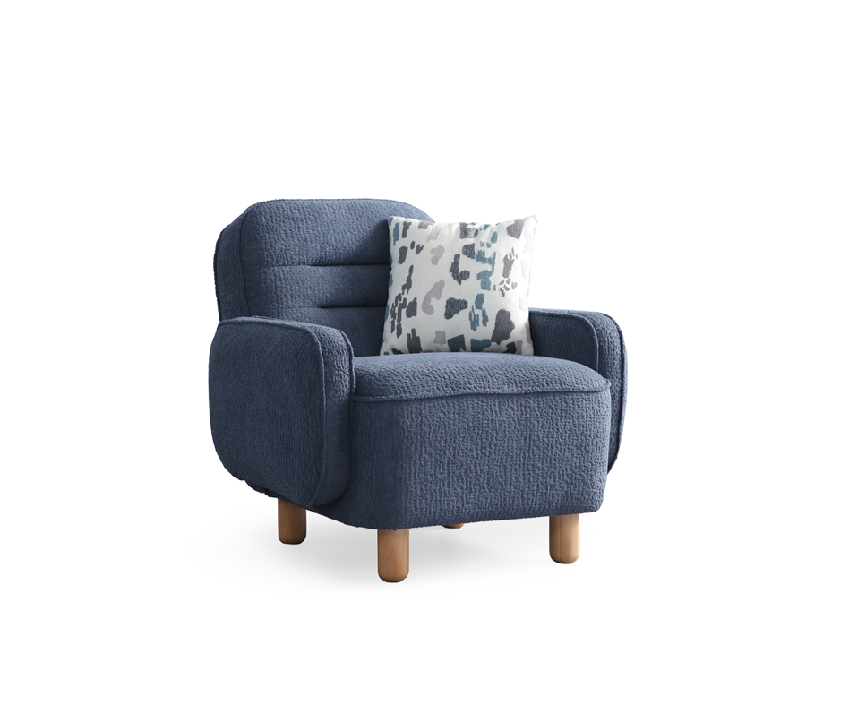 Netline Home Interior Armoni armchair with plush upholstery, modern design, and comfortable accent seating in a stylish living room setting.