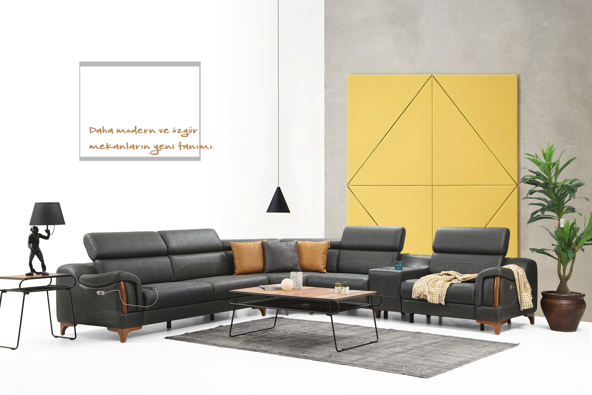 Netline Home Interior Rio corner recliner sofa with plush cushions and relaxed seating, perfect for everyday comfort.