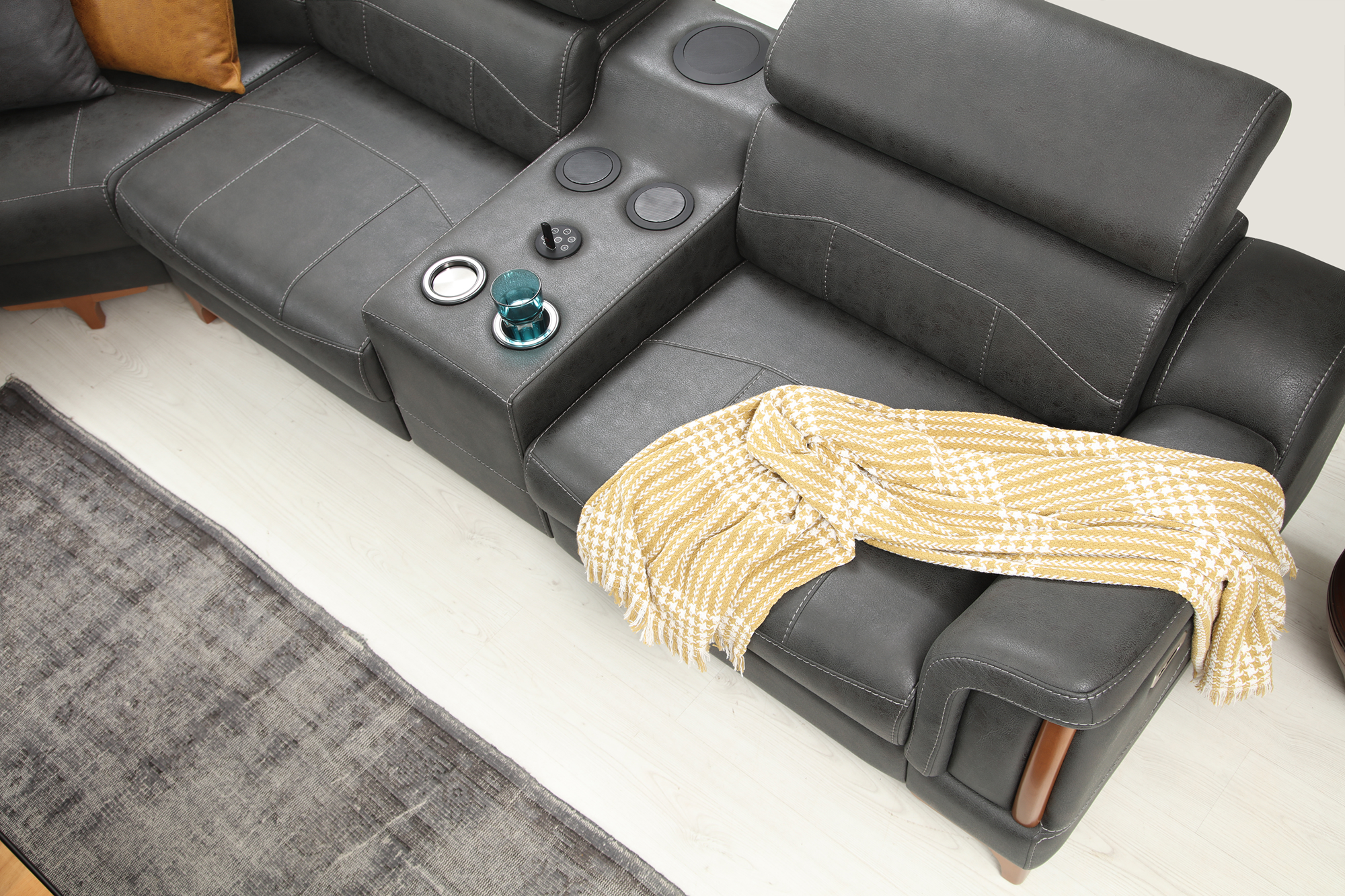 Netline Home Interior Rio Corner Recliner Sofa showcasing plush fabric, corner design, and relaxed seating for everyday comfort.