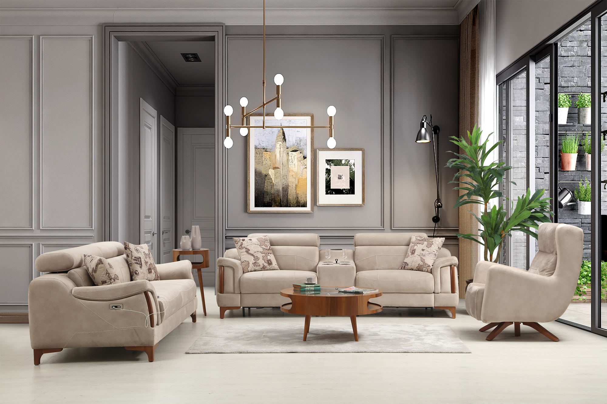 Netline Home Interior Rio recliner sofa set with plush cushions and modern design, perfect for relaxed everyday comfort.