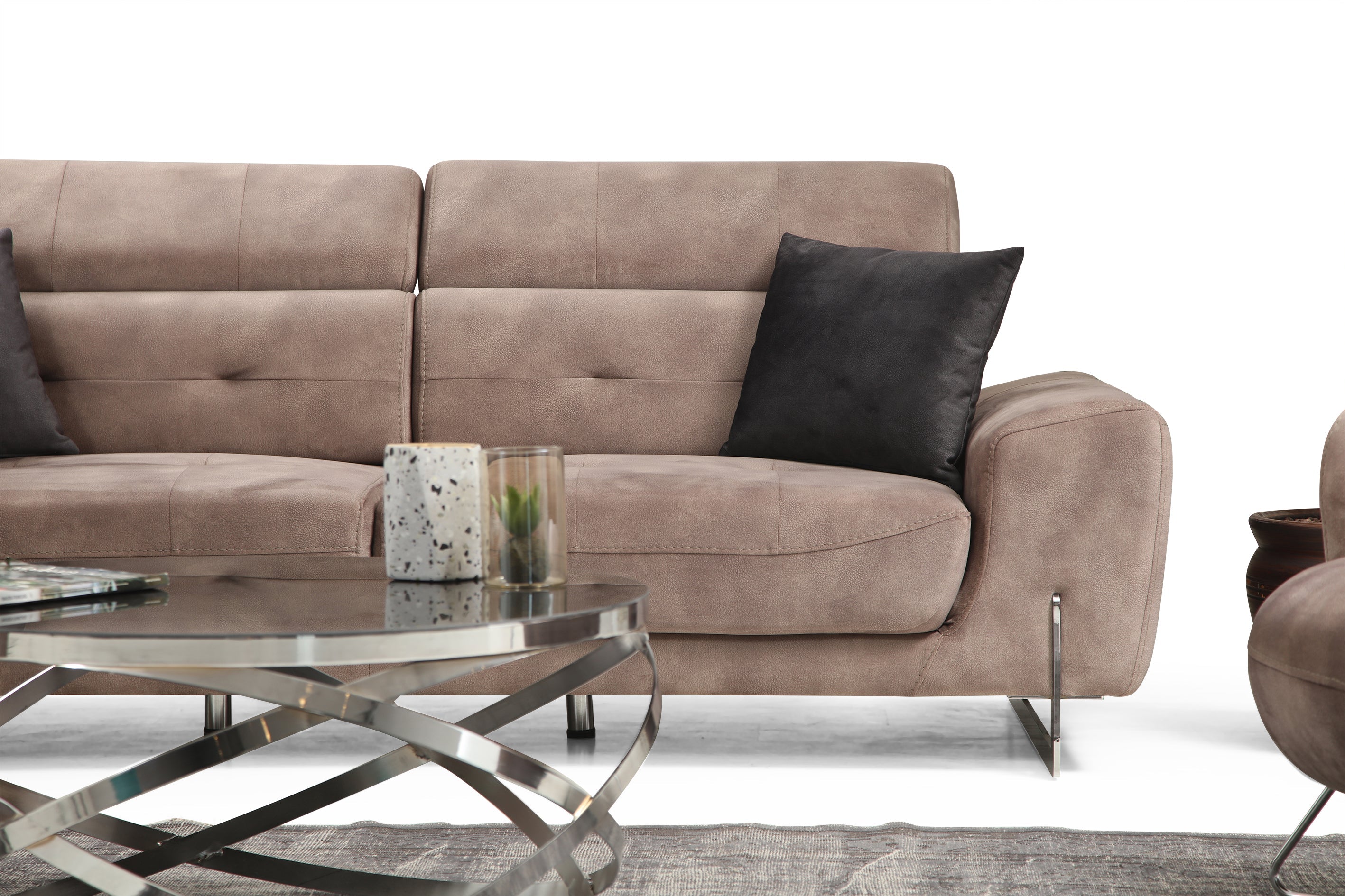 Lora 3-seater recliner sofa by Netline Home Interior, featuring plush cushions and a reclining mechanism for relaxed everyday comfort.