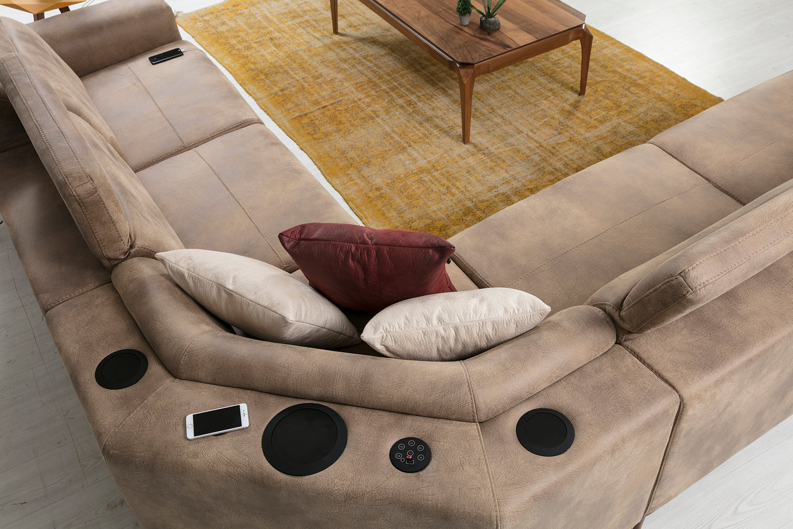 Netline Home Interior Armani corner recliner sofa with plush cushions and modern design for relaxed everyday comfort.