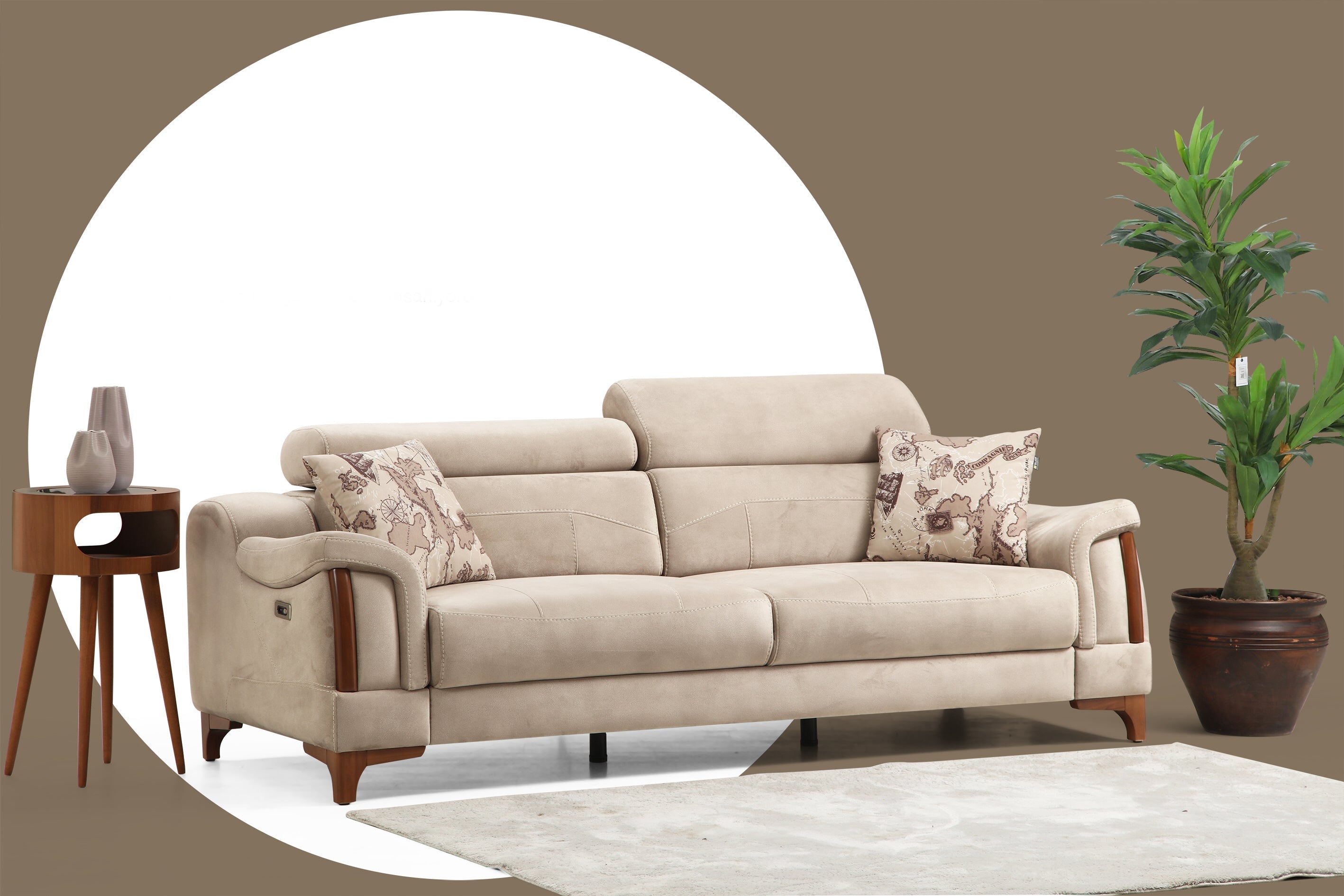 Netline Home Interior Rio Evo 3 Seater Sofa with modern design, plush cushions, and stylish fabric for everyday comfort.