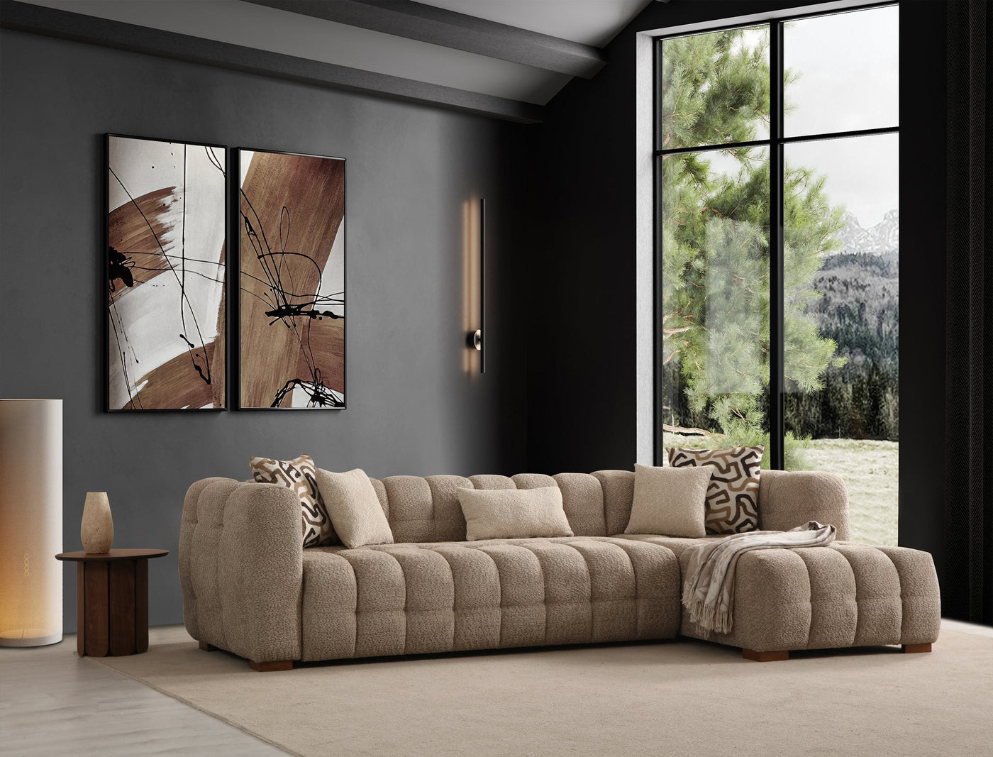 Estanze L-Shape Corner Sofa (SG) by Netline Interiors