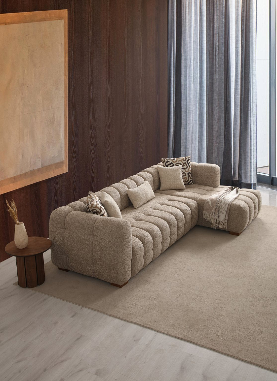 Estanze L-Shape Corner Sofa (SG) by Netline Interiors
