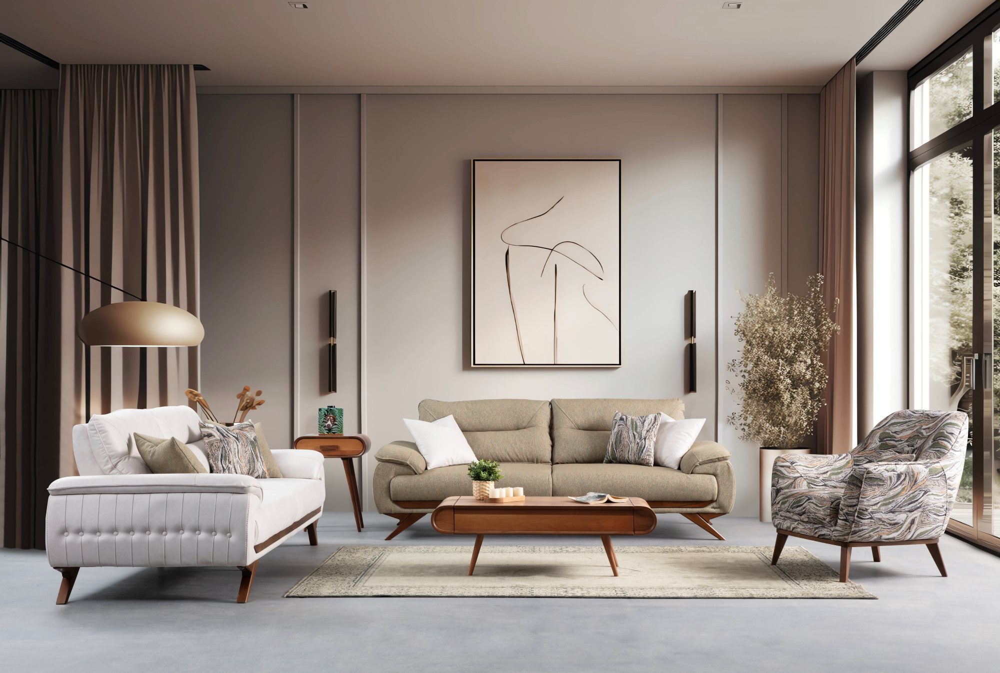 Modern Togo sofa set by Netline Home Interior in a stylish living room with plush cushions and sleek design.