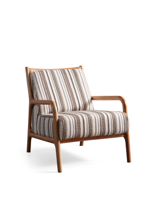 Brown-Cream-Green-White Stripes (D-110)