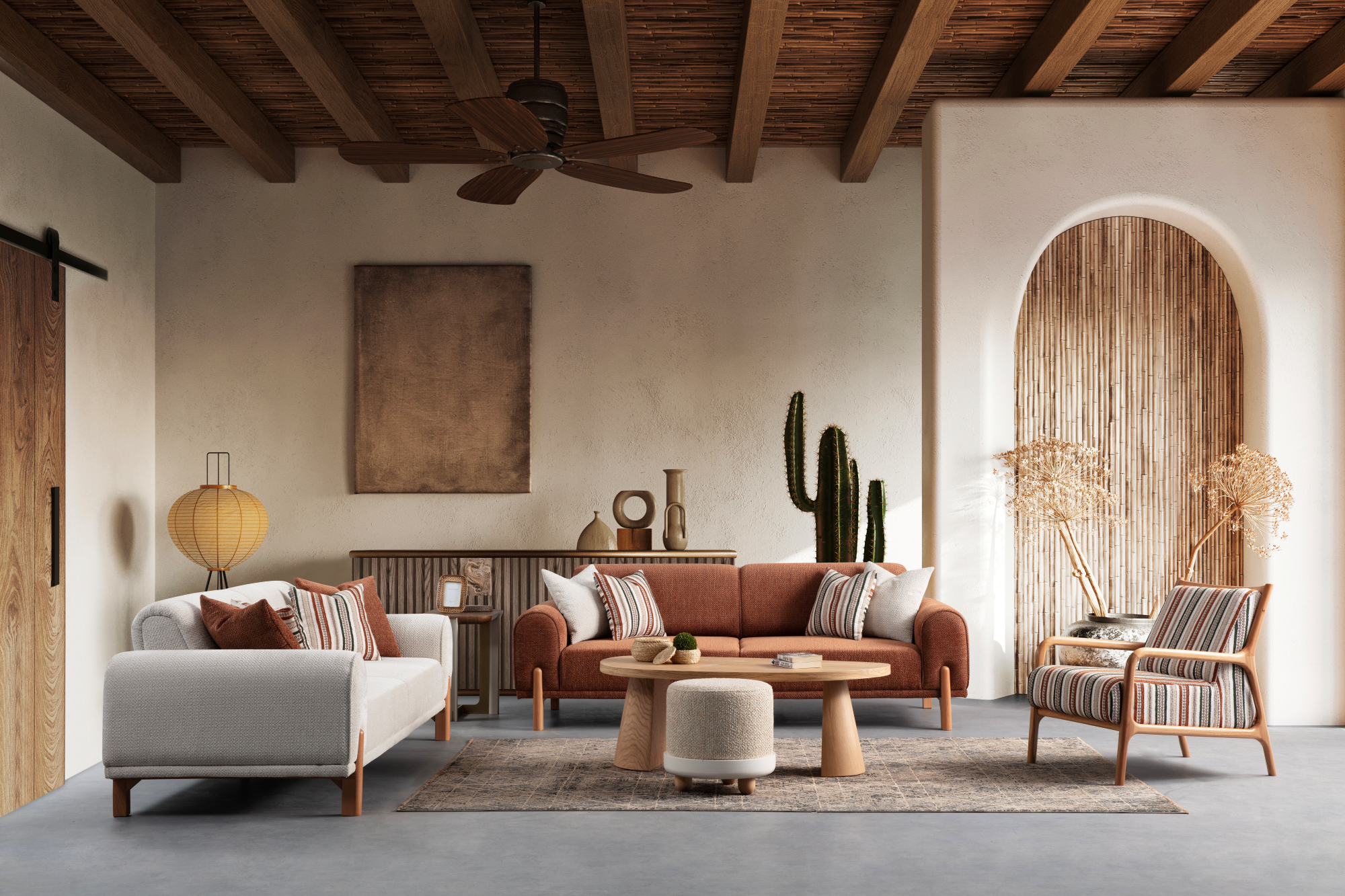 Netline Home Interior Zeus 2 Seater Sofa in compact living room setting with plush cushions and modern design.