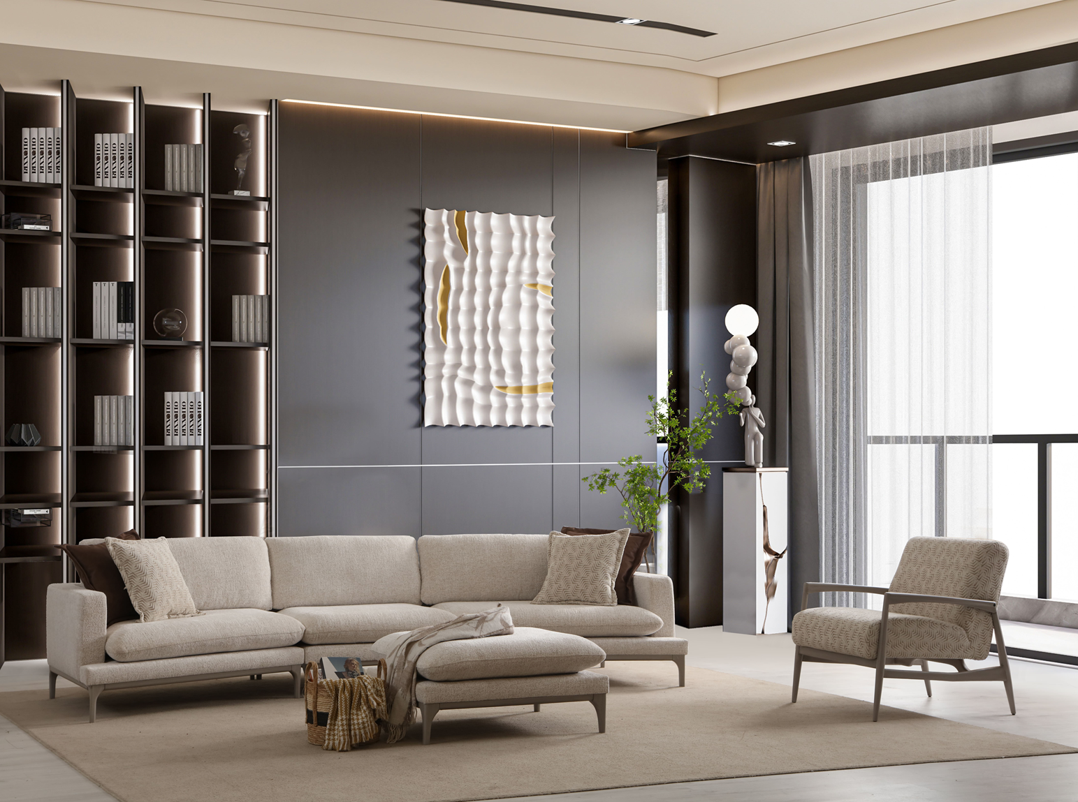 Netline Home Interior Vera corner sofa showing spacious lounge design with plush cushions and modern fabric upholstery.