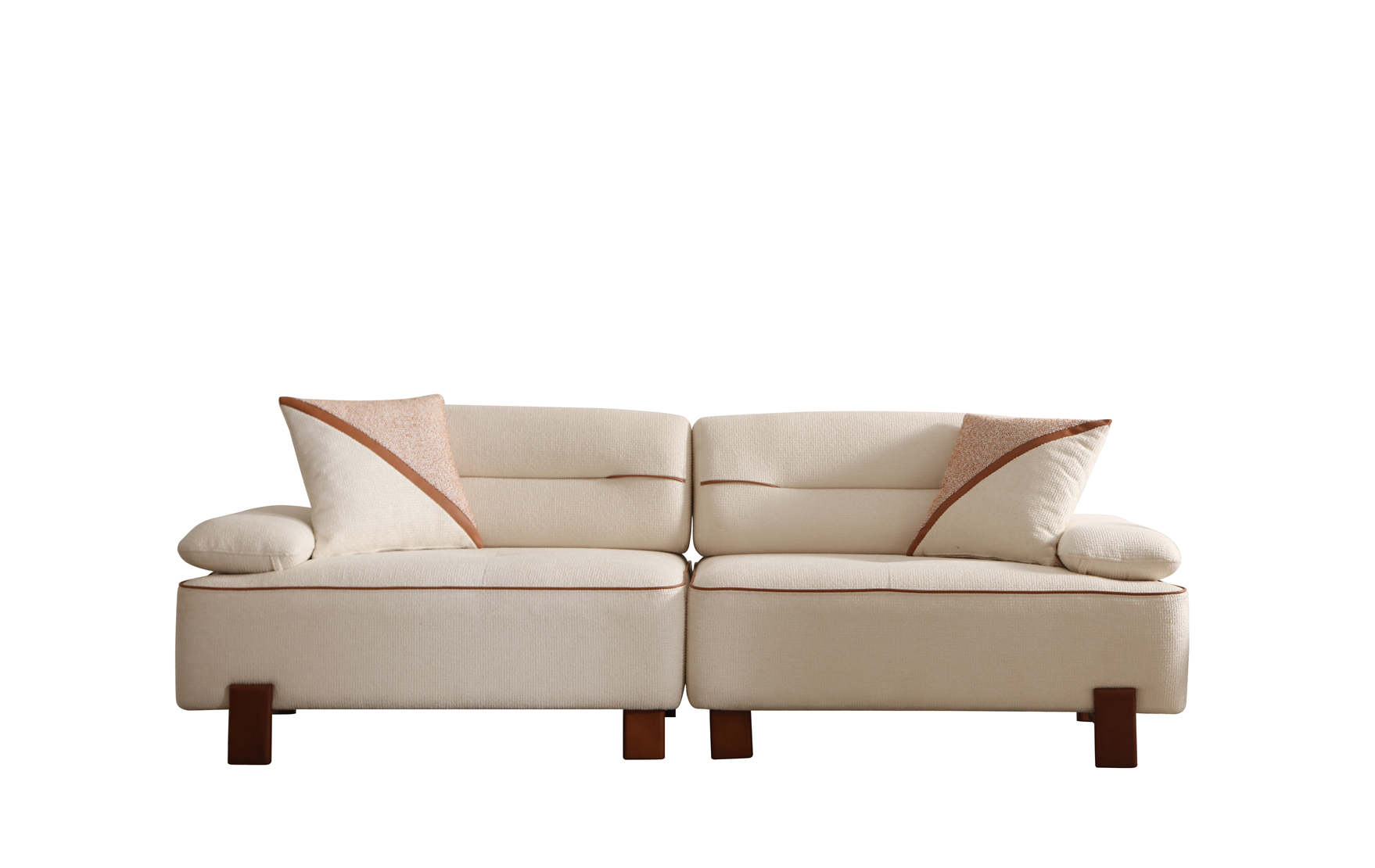 Netline Home Interior Mabel 3 Seater Corner Sofa in soft fabric, showing spacious lounge design with plush cushions.