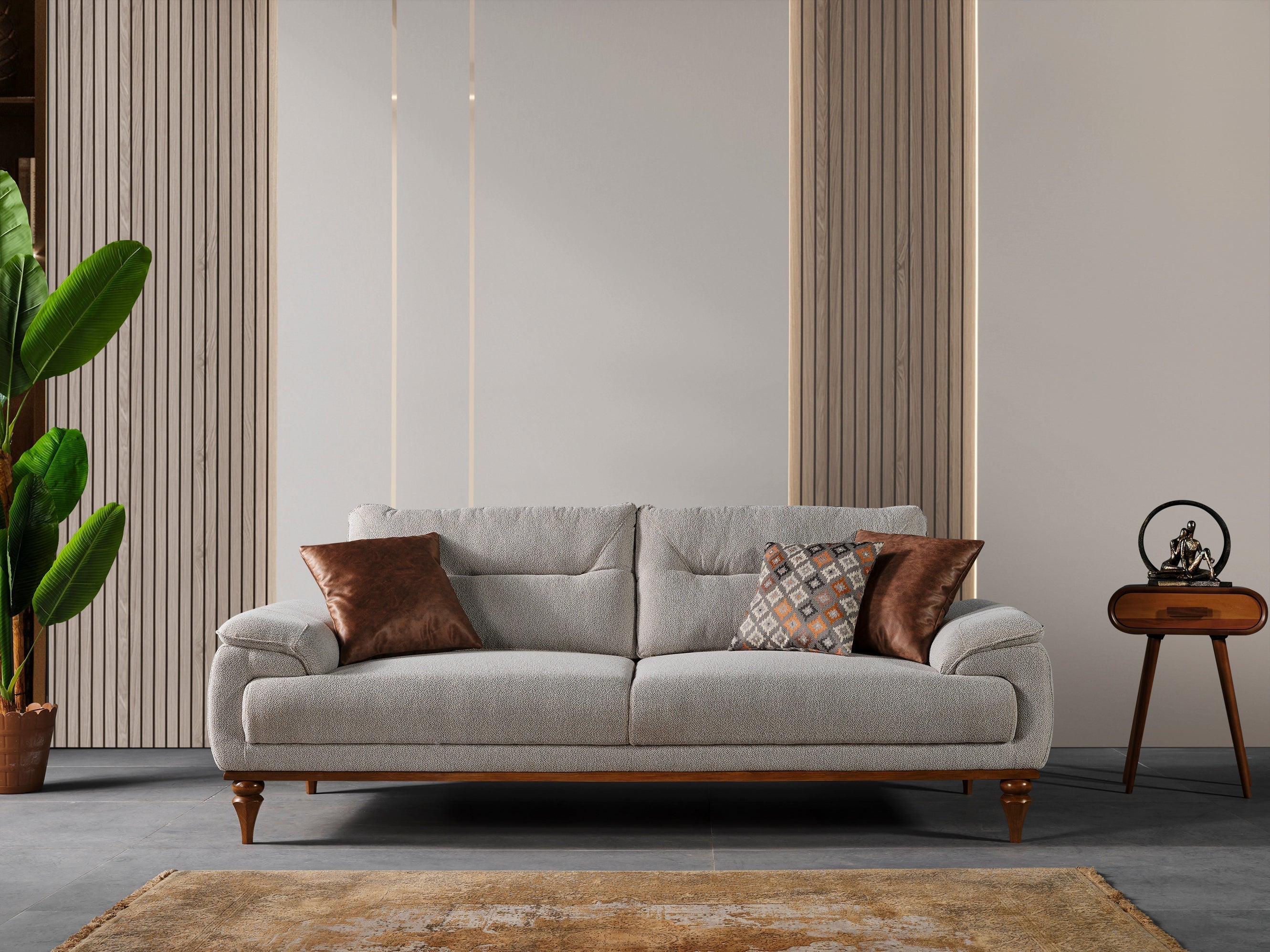 Netline Home Interior Lotus 2 seater sofa with plush cushions, compact design for modern living room comfort.