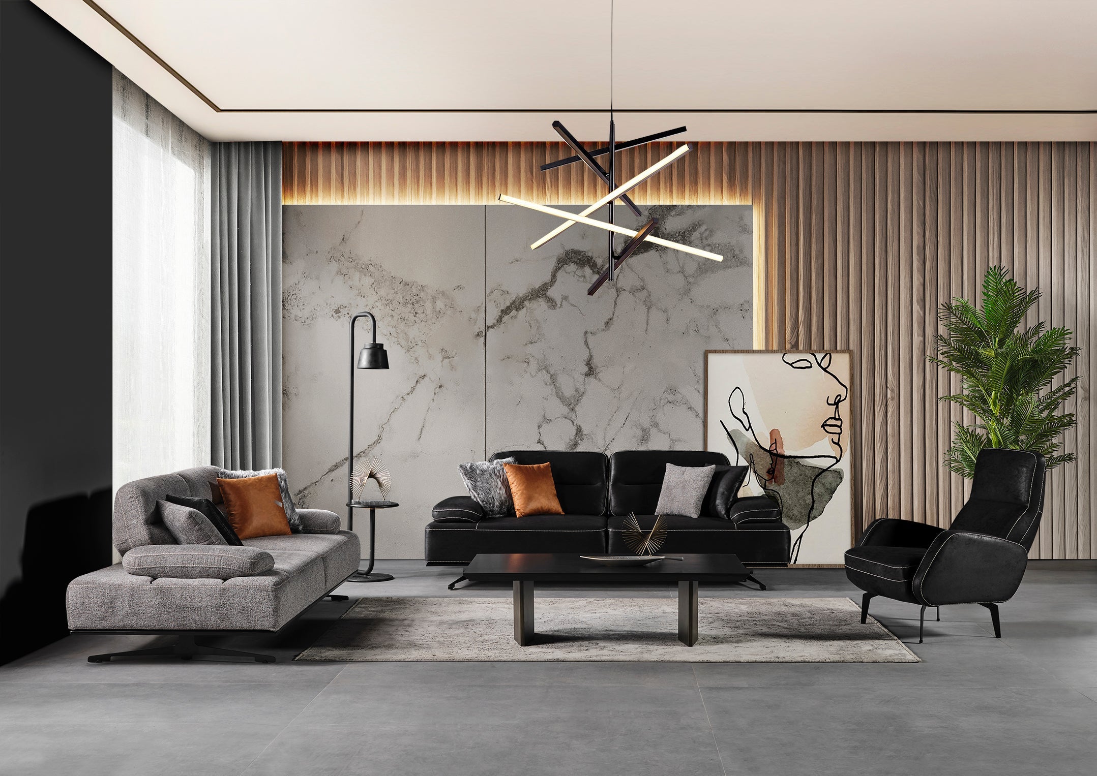 Modern Rolex sofa set by Netline Home Interior with plush cushions and sleek design, perfect for contemporary living rooms.