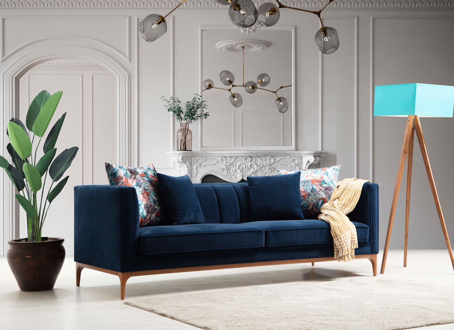 Amada 3 Seater Sofa Corner Sofa - Spacious Lounge Comfort