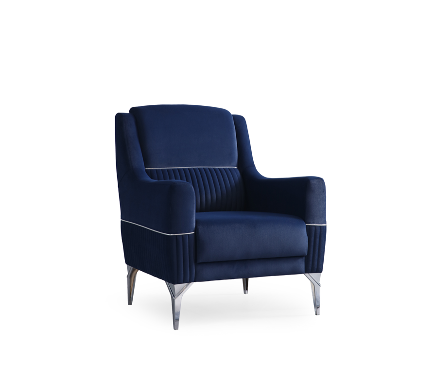 Netline Home Interior Pedro armchair with plush fabric upholstery, stylish accent seating for living rooms or offices.
