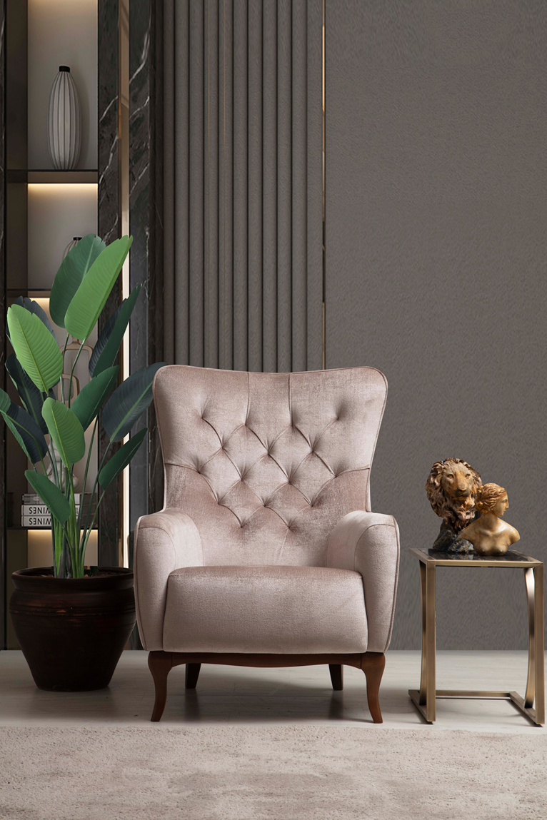 Netline Home Interior Daniella armchair with plush upholstery and modern design, perfect for comfortable accent seating.