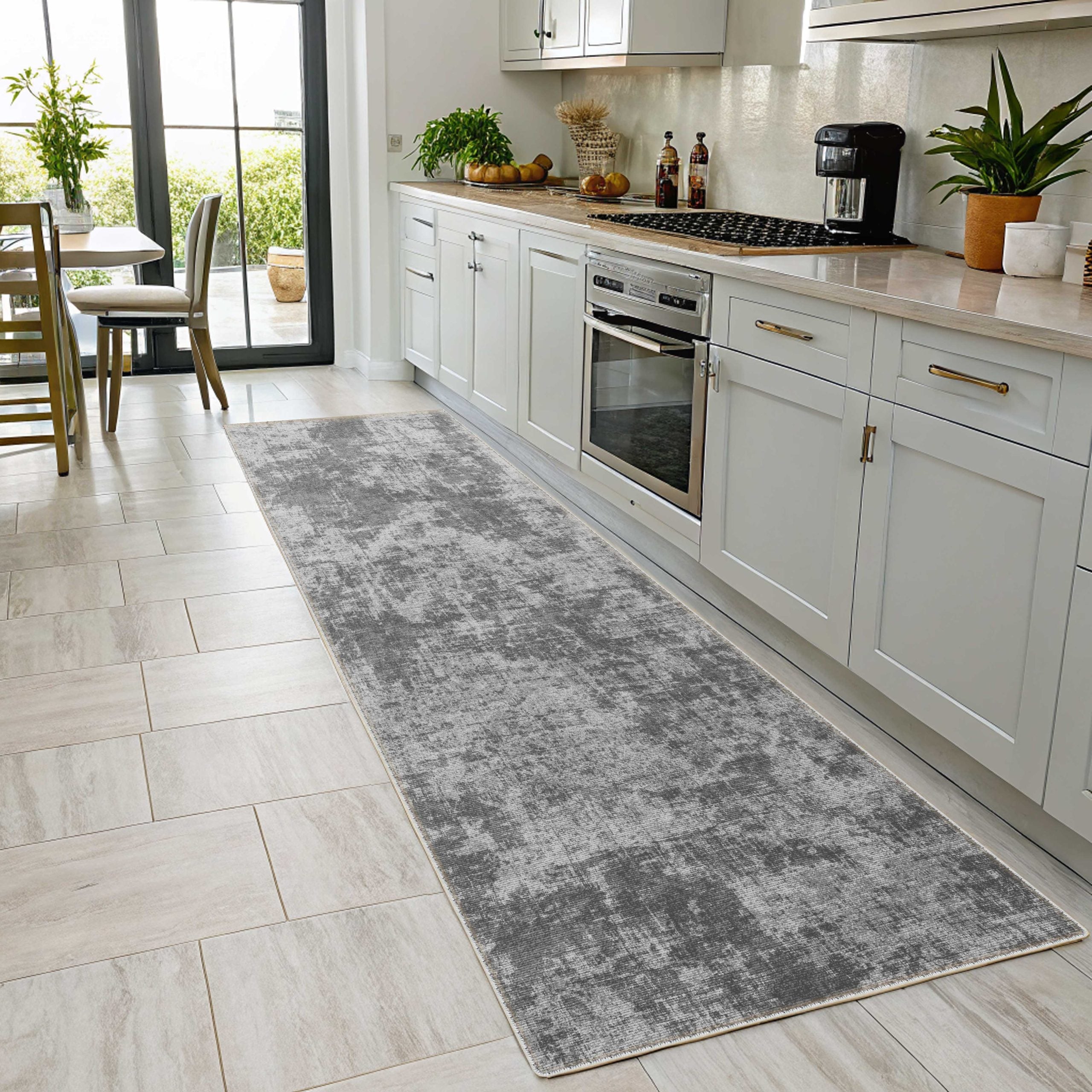 Netline Home Gray Silver Modern Machine Washable Chenille Rug Design NH7117 - Gallery Image 5 - Netline Home