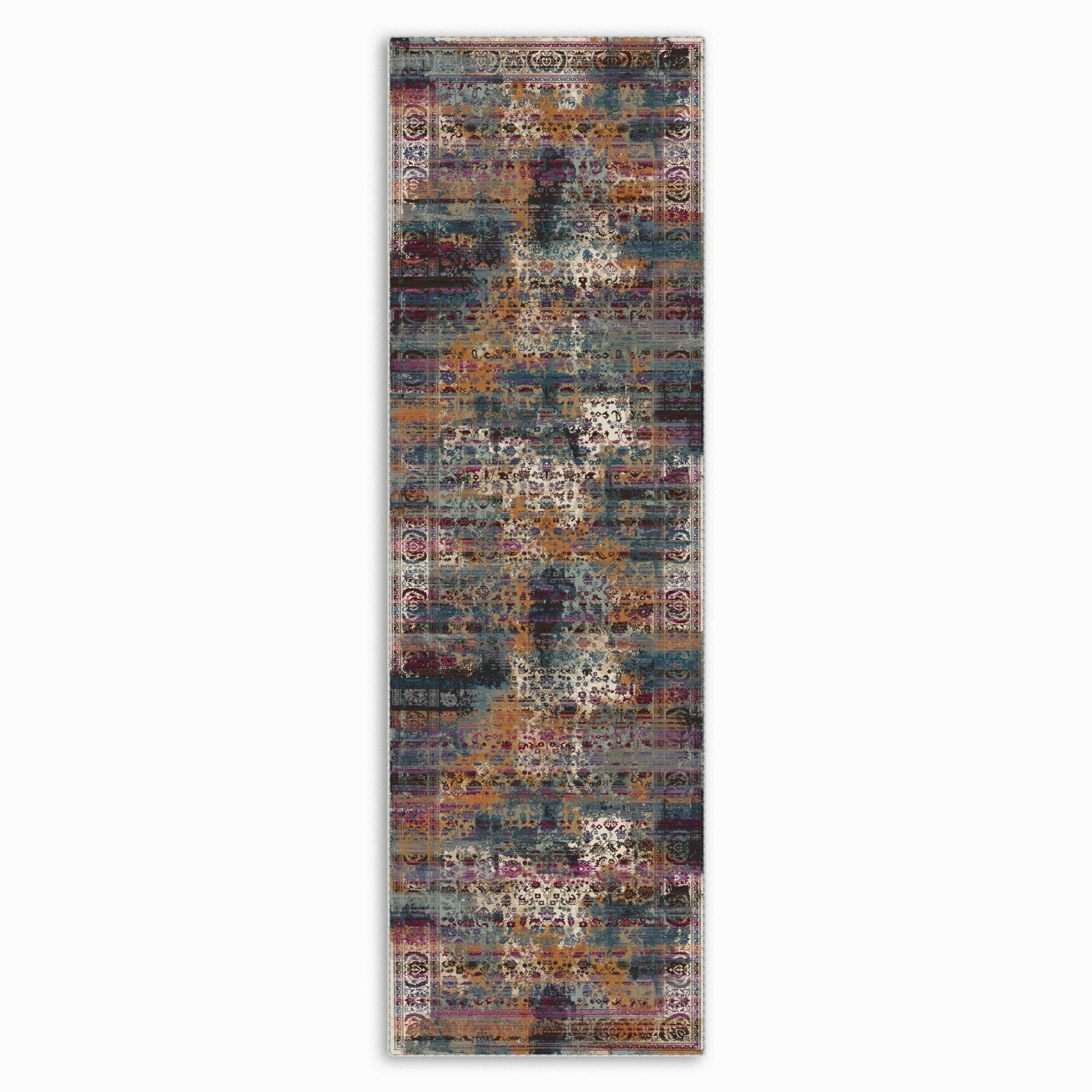 Netline Home Lilac Purple Yellow Gold Classic Modern Vintage Machine Washable Chenille Rug Design 38-01 - Gallery Image 4 - Netline Home