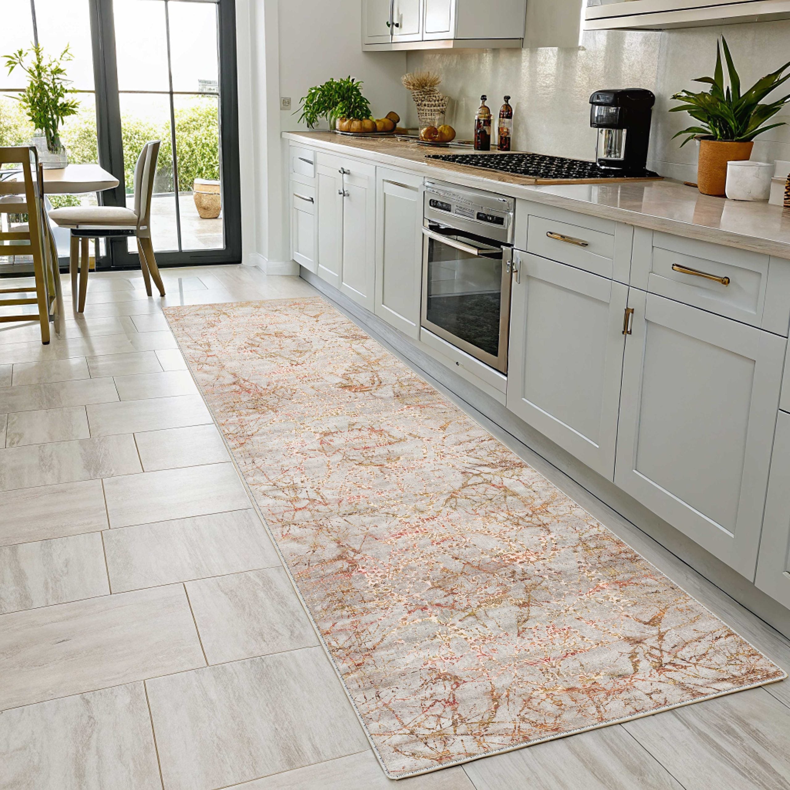 Netline Home Orange Terracotta Classic Vintage Machine Washable Chenille Rug Design NH7125 - Gallery Image 5 - Netline Home
