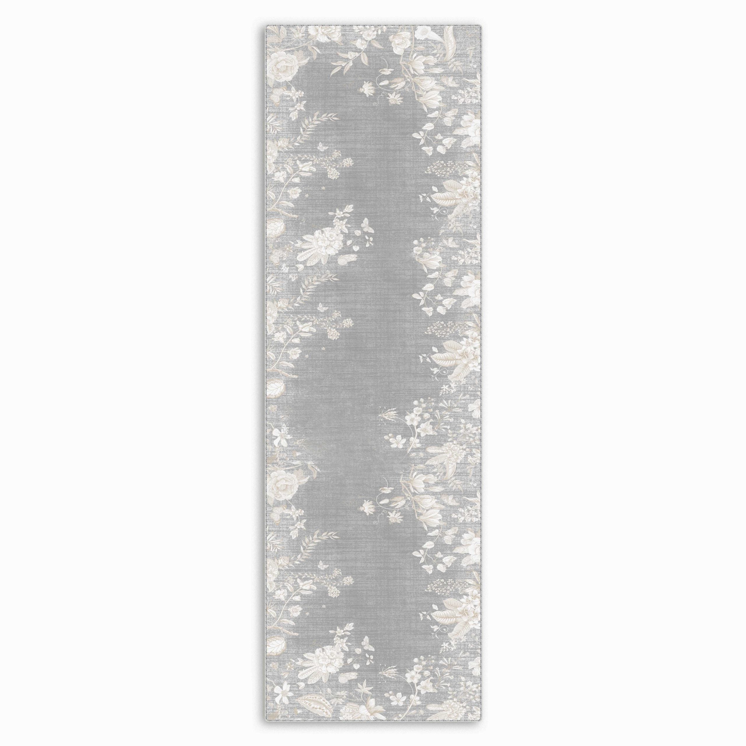 Netline Home Gray Silver Classic Modern Machine Washable Chenille Rug Design 2340-01 - Gallery Image 4 - Netline Home