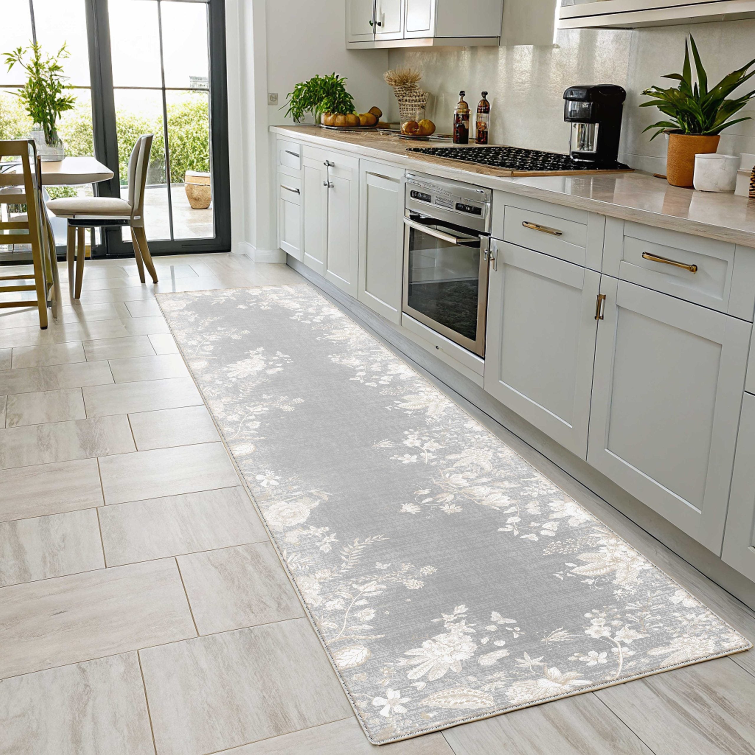 Netline Home Gray Silver Classic Modern Machine Washable Chenille Rug Design NH7127 - Gallery Image 5 - Netline Home