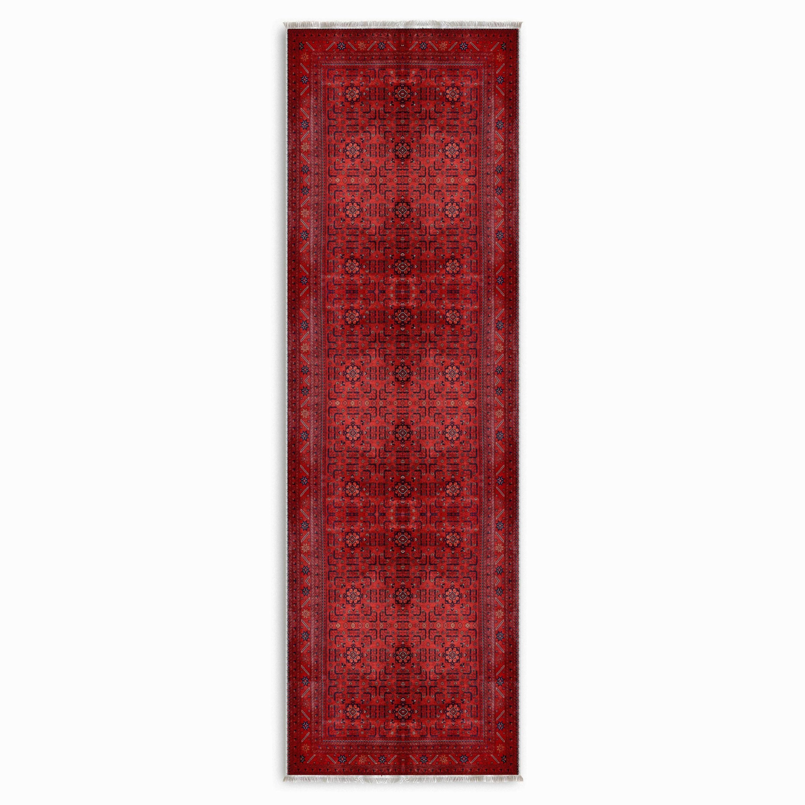Netline Home Red Burgundy Ethnic Classic Vintage Machine Washable Chenille Rug Design NH7143 - Gallery Image 5 - Netline Home