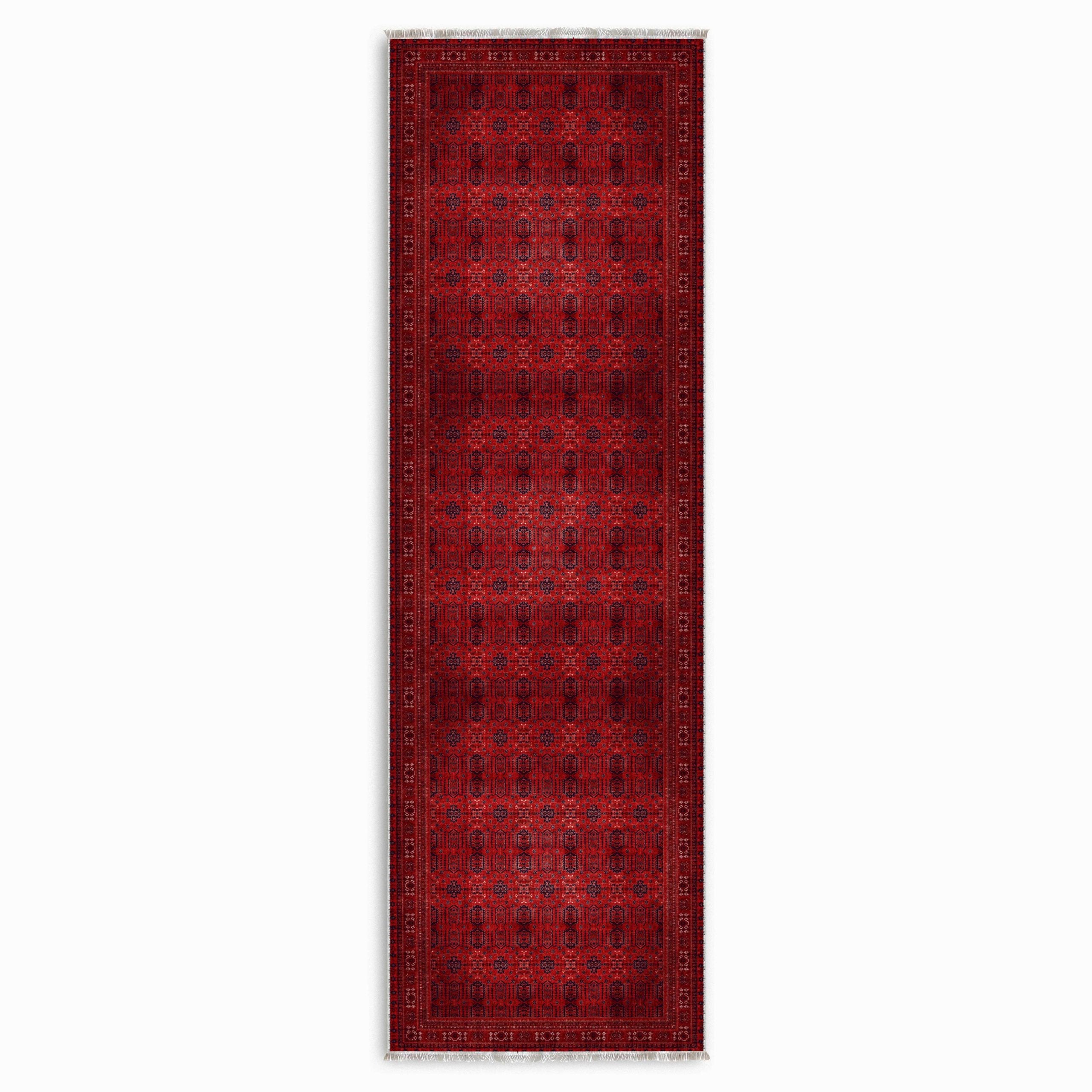 Netline Home Red Burgundy Ethnic Classic Vintage Machine Washable Chenille Rug Design NH7137 - Gallery Image 6 - Netline Home