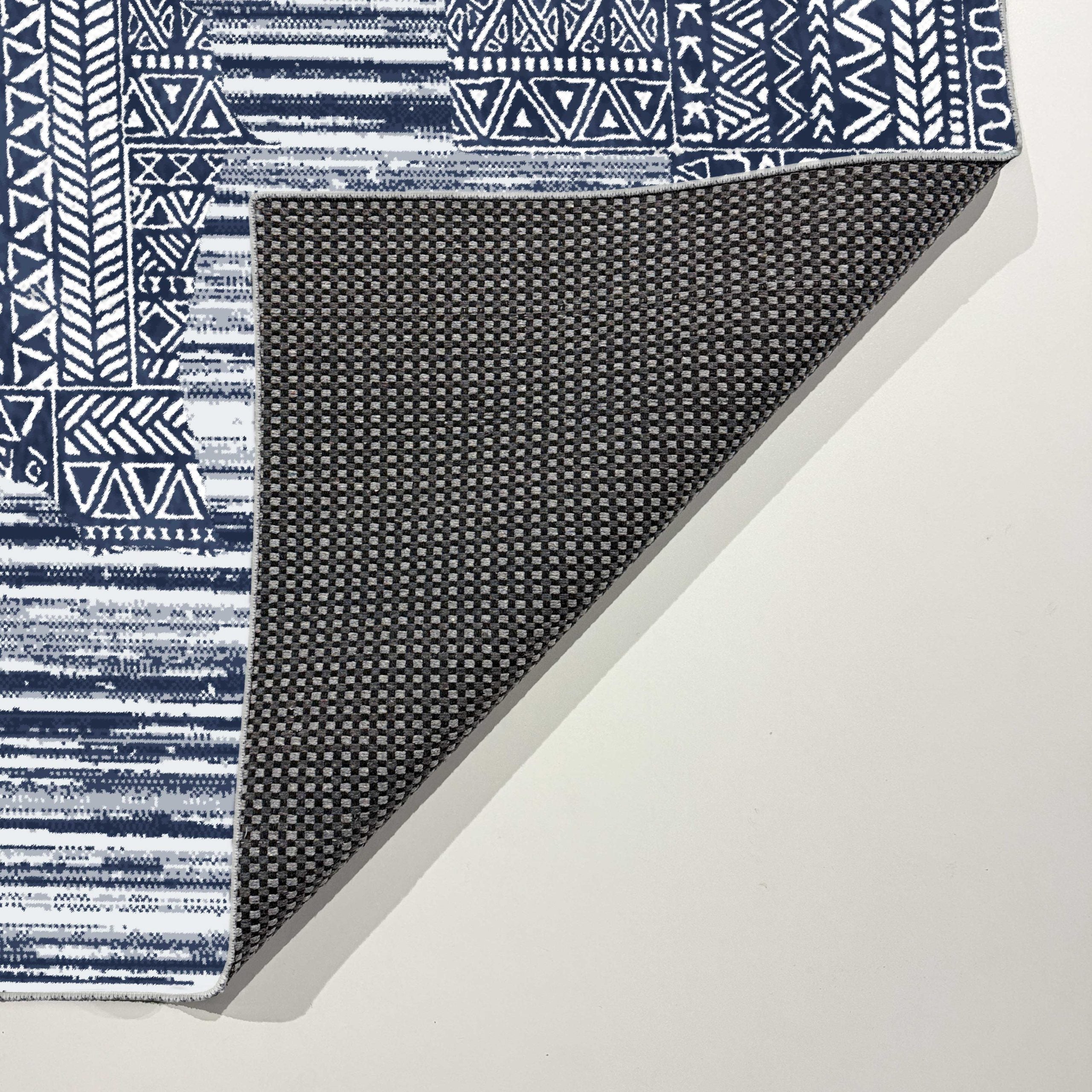 Netline Home Blue Navy Modern Machine Washable Chenille Rug Design 459-01 - Gallery Image 3 - Netline Home