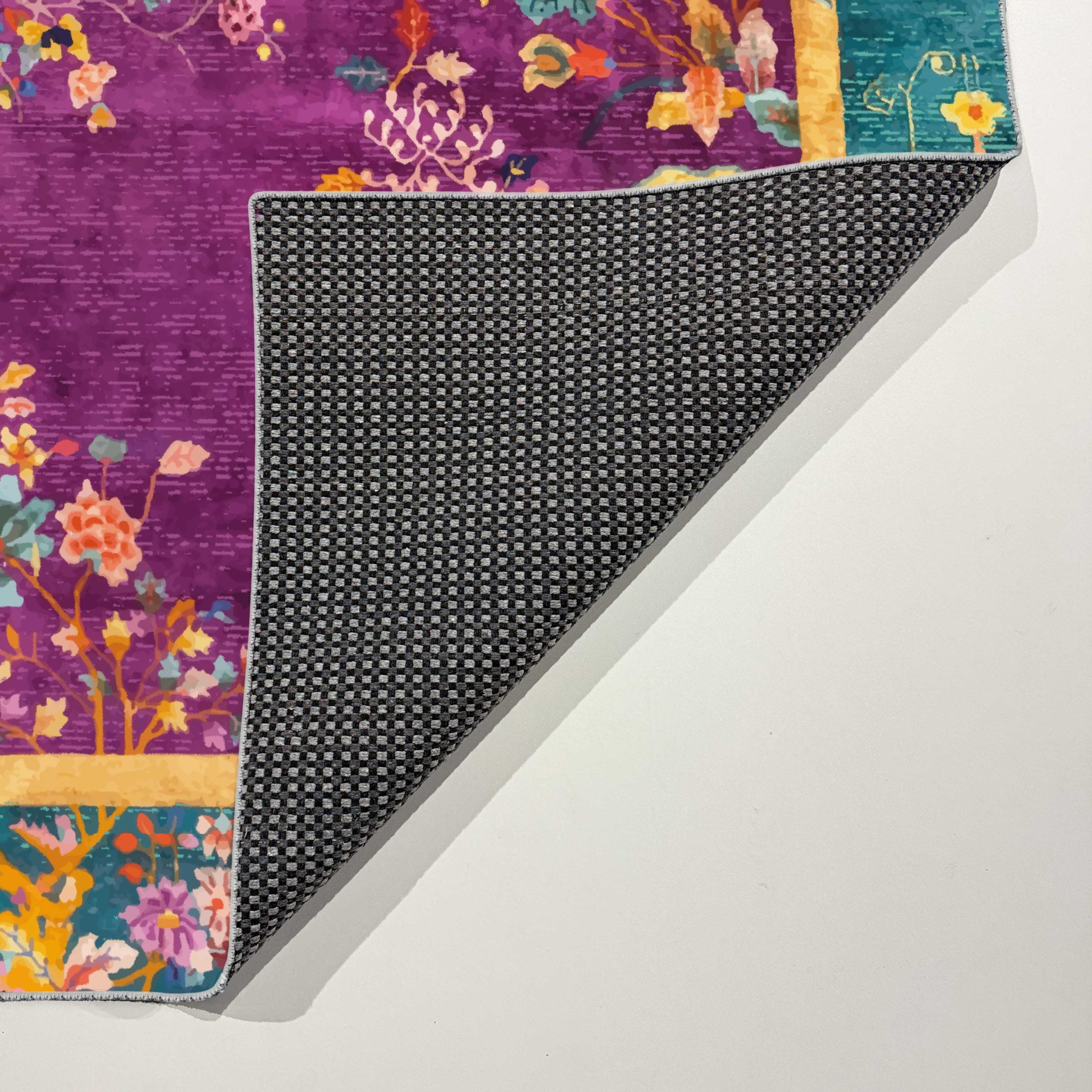 Netline Home Lilac Purple Classic Machine Washable Chenille Rug Design NH7115 - Gallery Image 3 - Netline Home