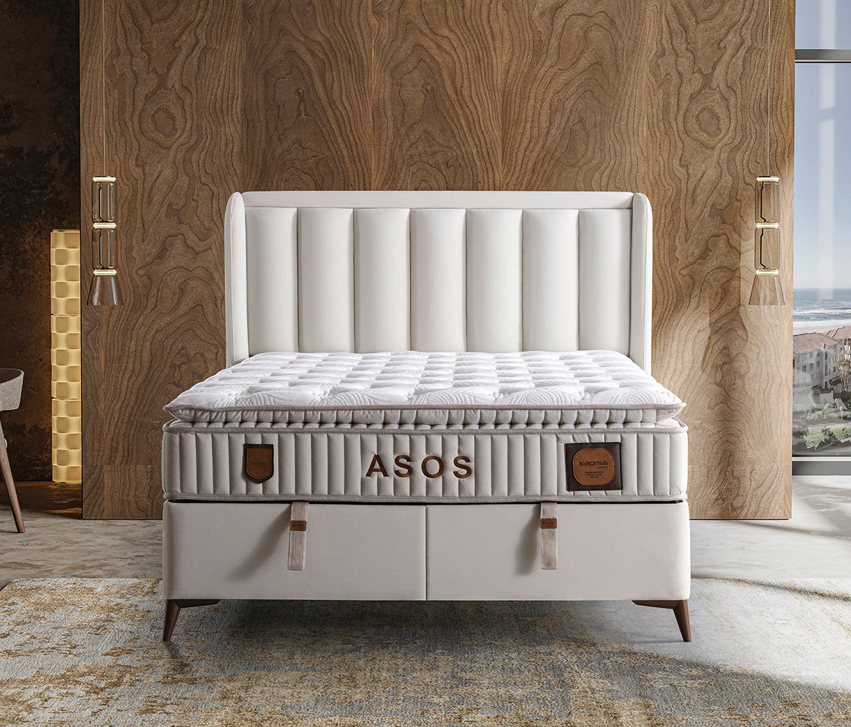 Stylish Netline Home Interior bed set with cozy bedding and decorative pillows for a comfortable bedroom look.