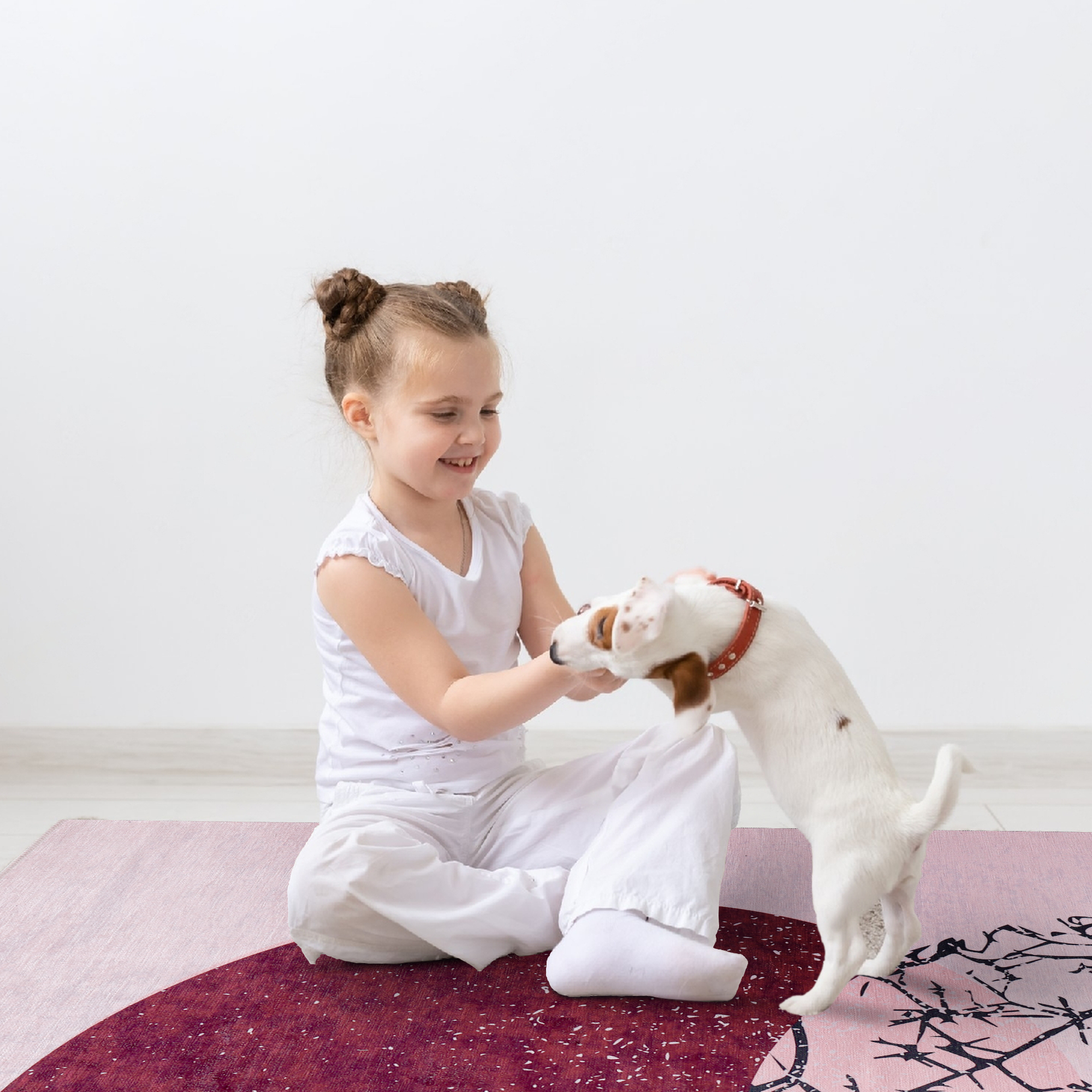 Netline Home Rugs Depot - Geometric Black & White Patchwork Washable Rug, Design NL1003