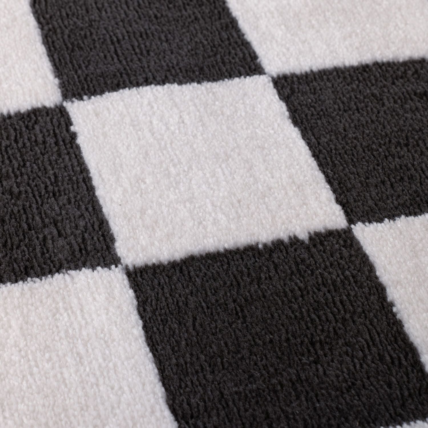 Loft Checkerboard Dark Grey Rug