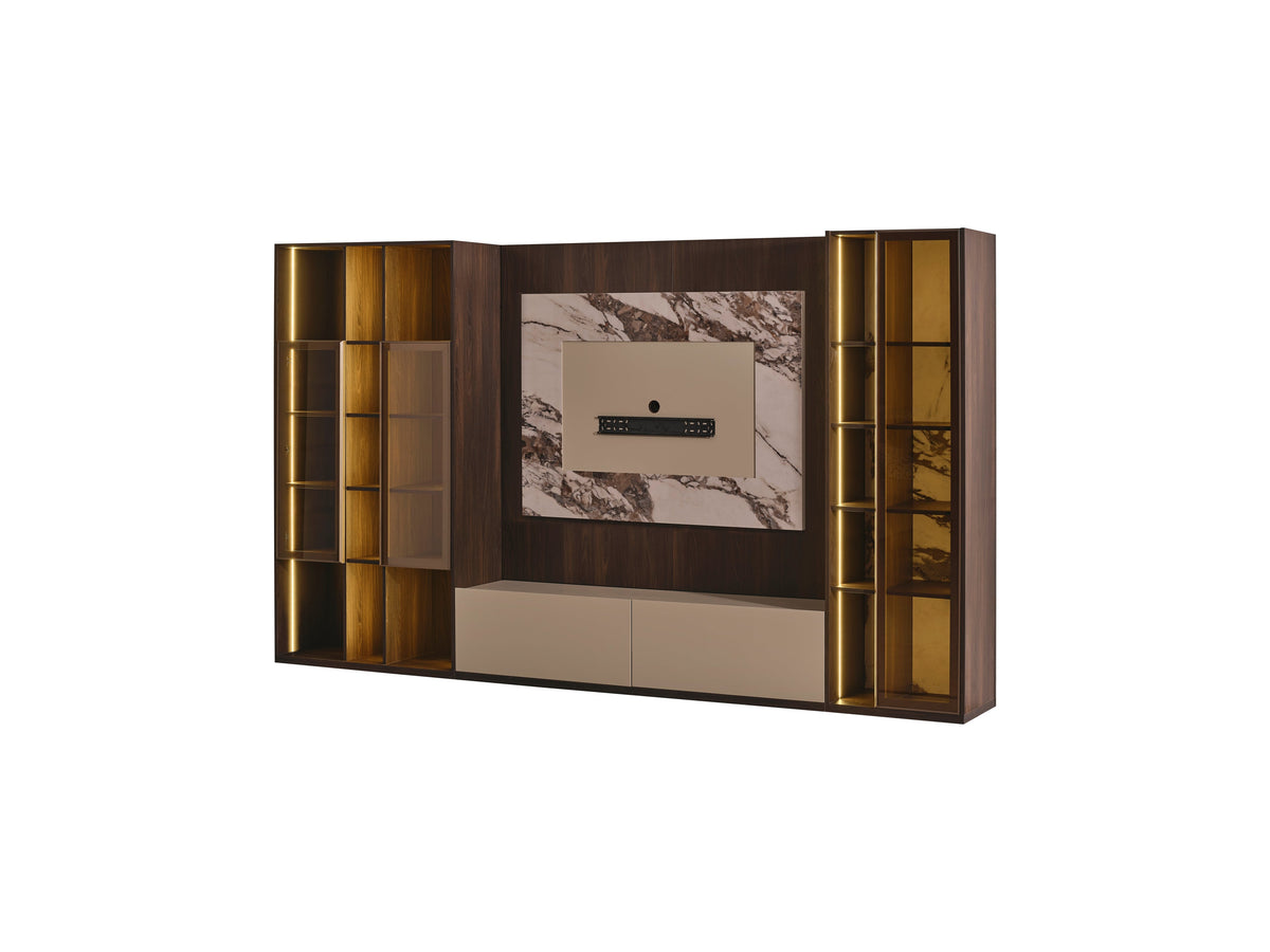 Lotus Wall TV Unit (O) by Netline Interiors