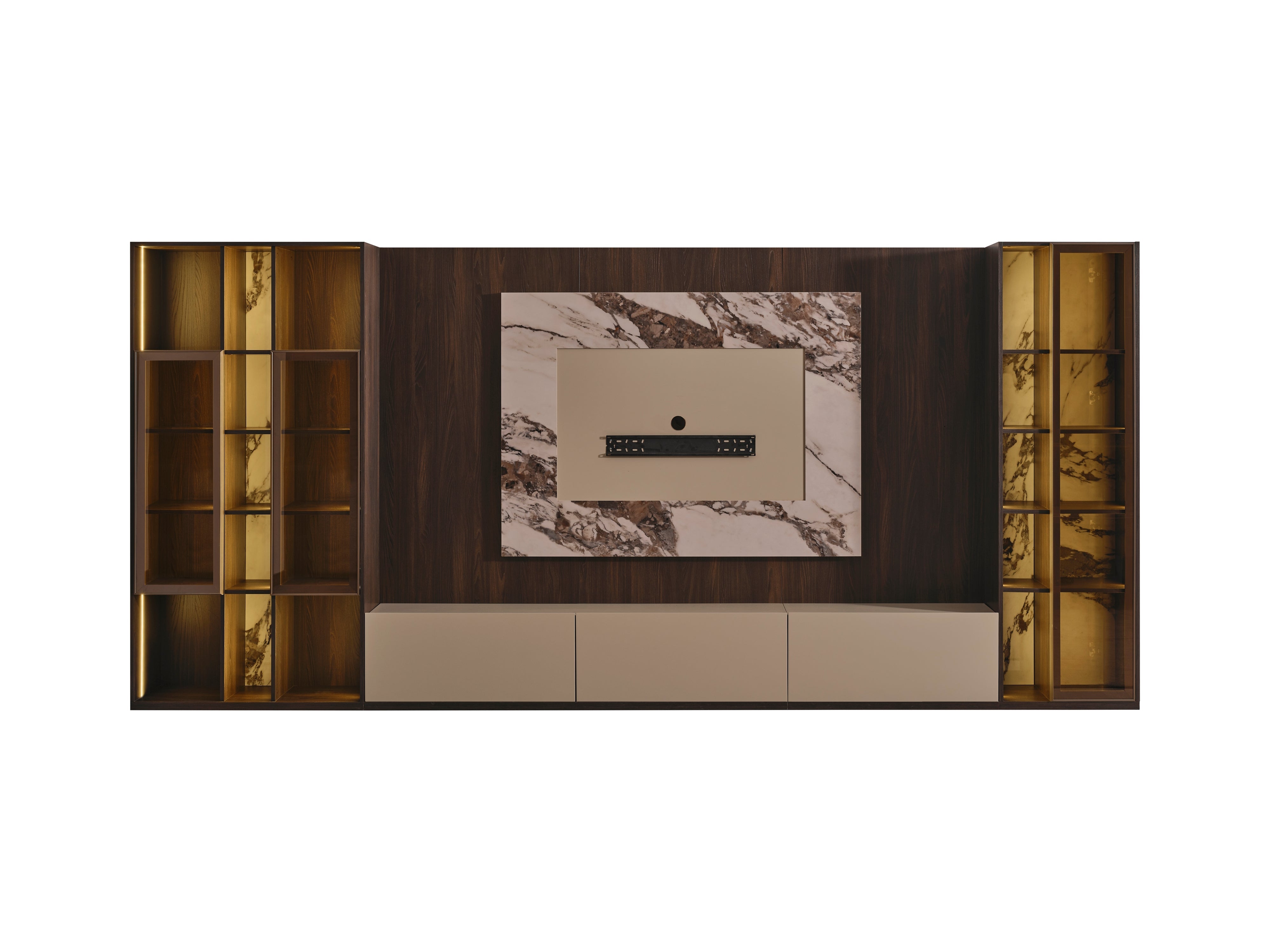 Lotus Wall TV Unit (O) by Netline Interiors