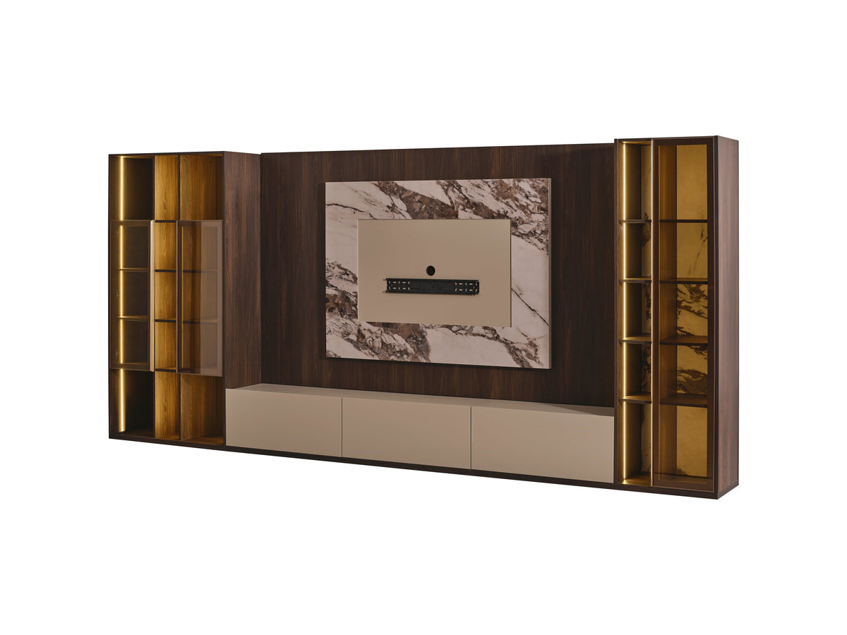 Lotus Wall TV Unit (O) by Netline Interiors