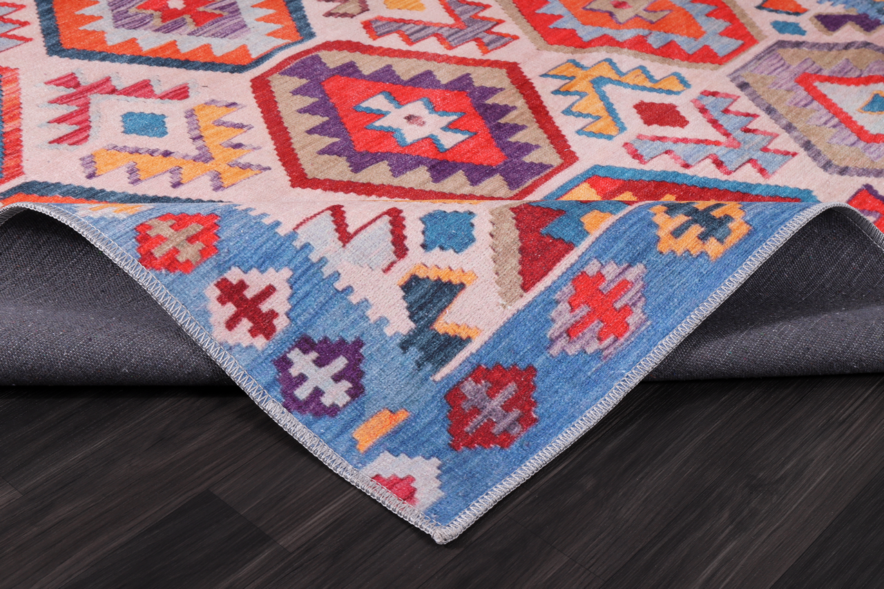 Machine Washable Blue Rug 1315 | Abstract Design – Netline Home_0011_IMG_5713