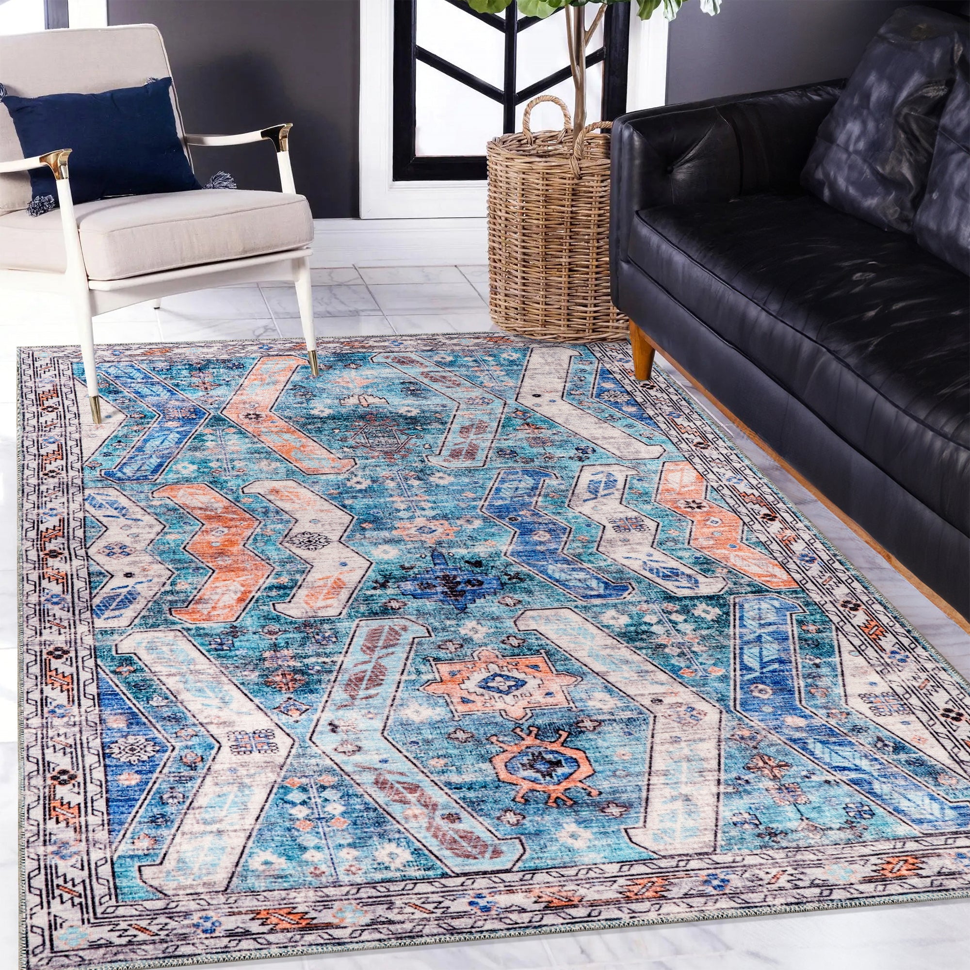 Netline Home Rugs Depot Ð Kilim Red Medallion Washable Rug Ð Design NL1015