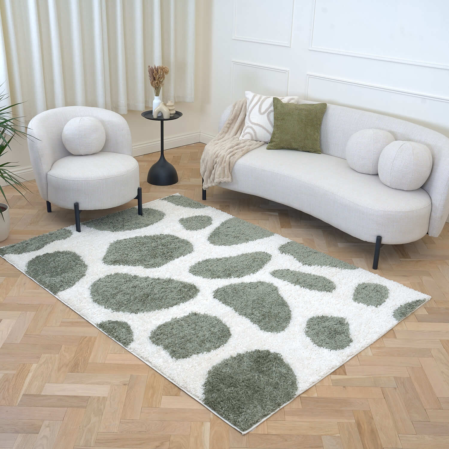 Moodi Shaggy Green Erosan Rug