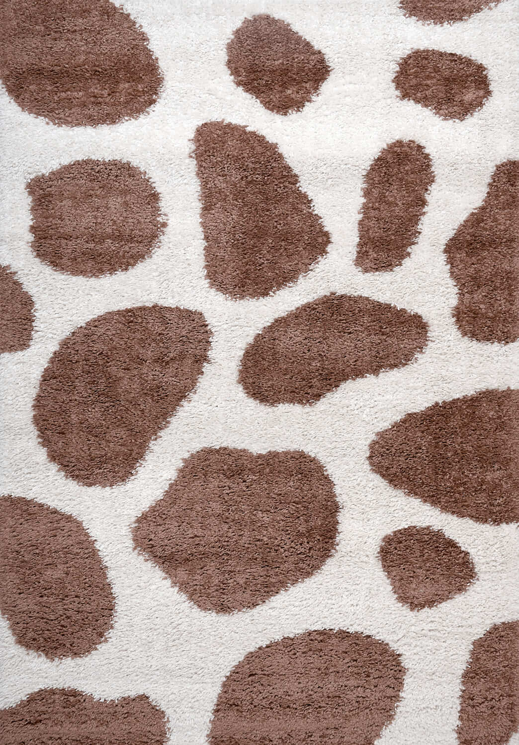 Top view of the Moodi Shaggy Terra Froth Runner Rug by The Rugs, showcasing its soft, textured shaggy design in earthy tones.