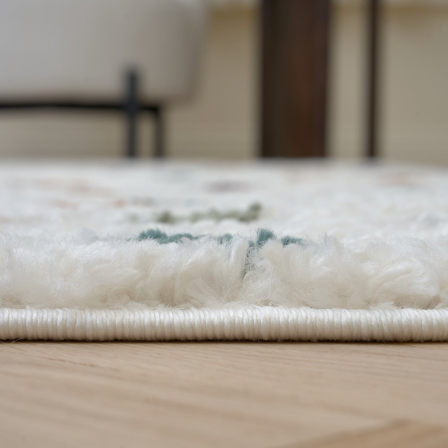 Multicolour Moodi Jubile shaggy runner rug by The Rugs, soft pile with vibrant multicolour design, ideal for adding texture to floors.