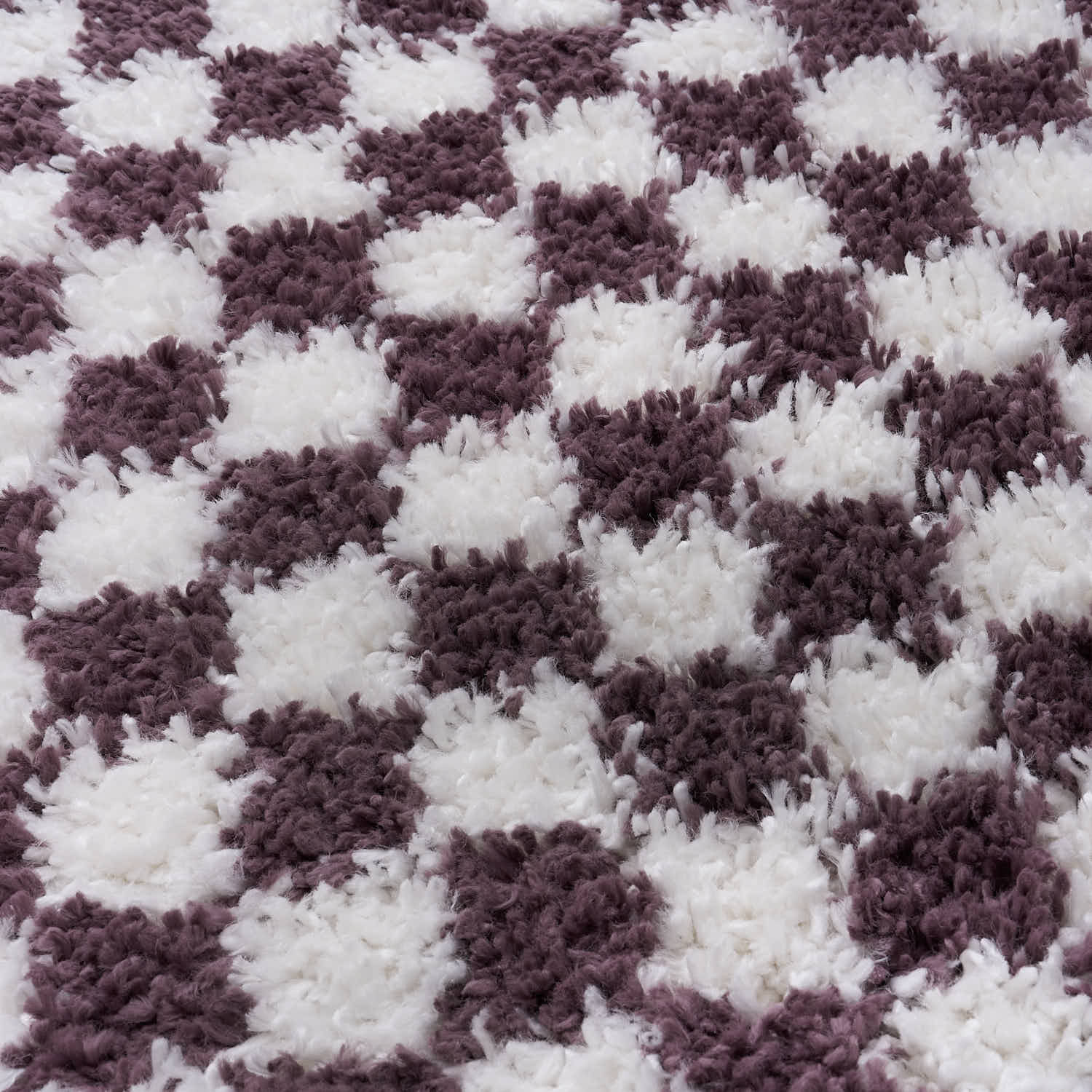 Moodi Shaggy Purple Mosscheck Rug