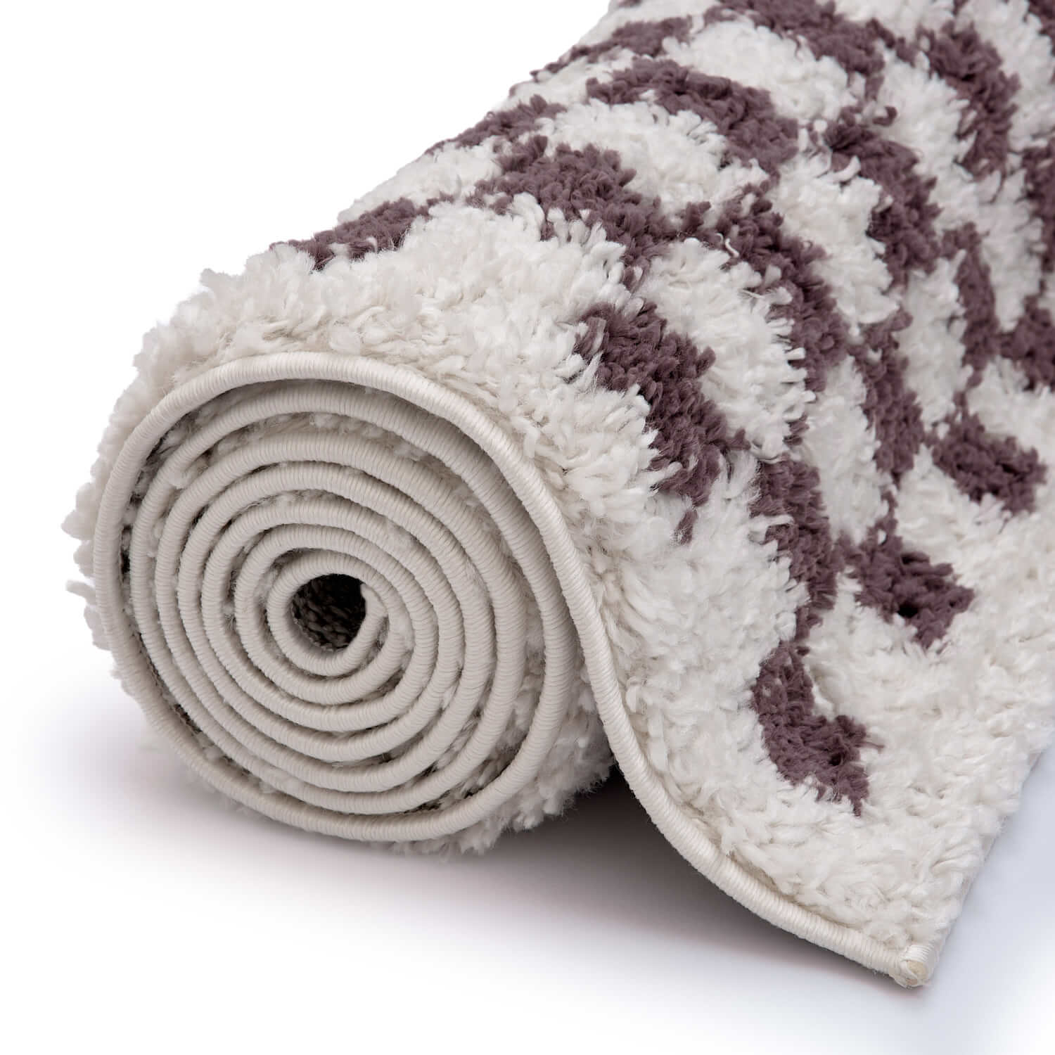 Moodi Shaggy Purple Mosscheck Rug