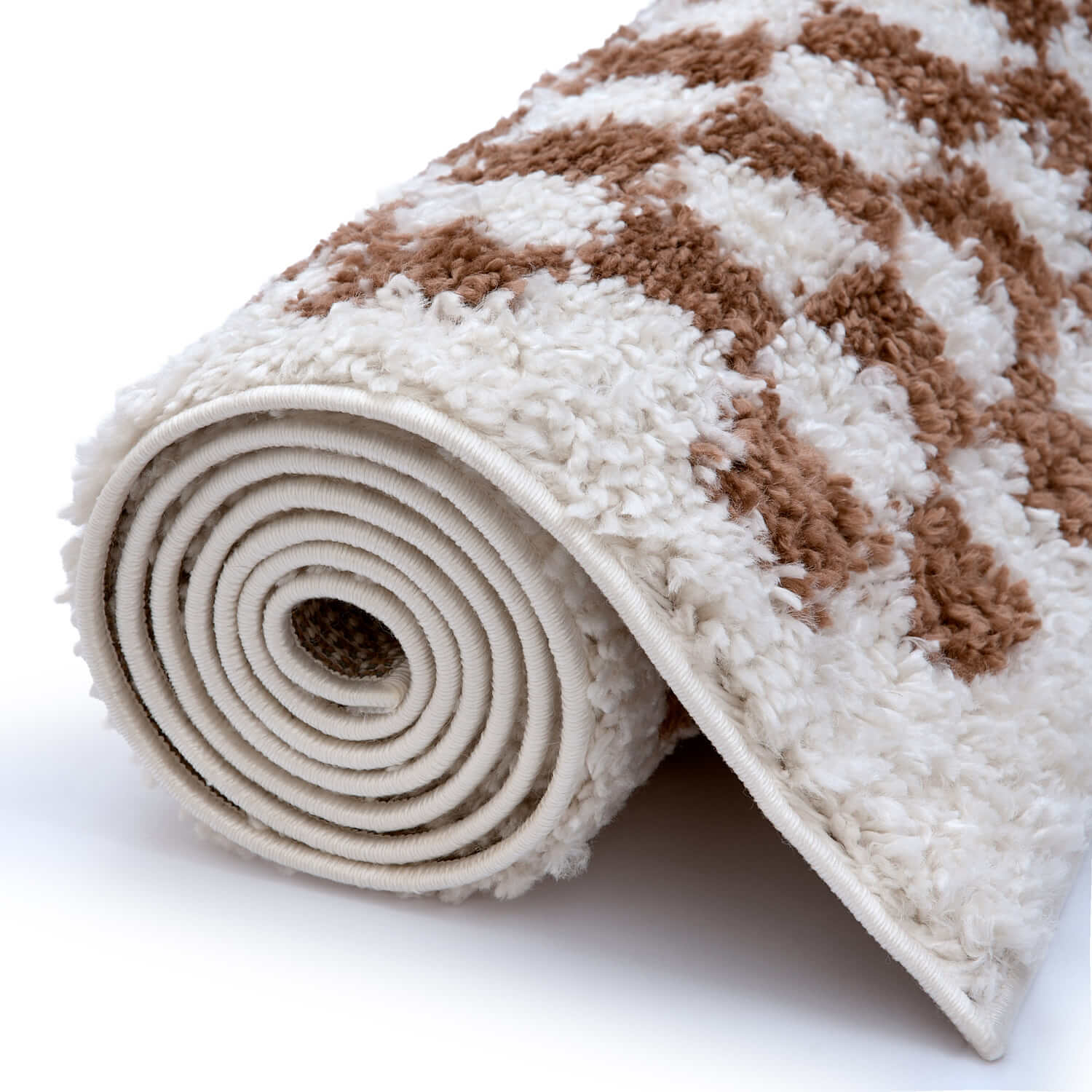 Moodi Shaggy Terra Pixelate runner rug by The Rugs, rectangular with plush shaggy texture and earthy pixelated pattern.