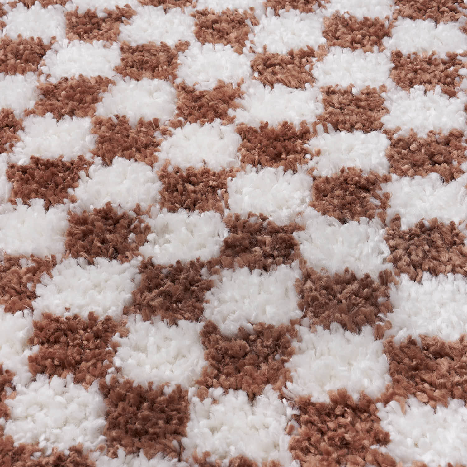 Moodi Shaggy Terra Pixelate Runner Rug by The Rugs, featuring a textured, pixelated pattern in warm terracotta tones.
