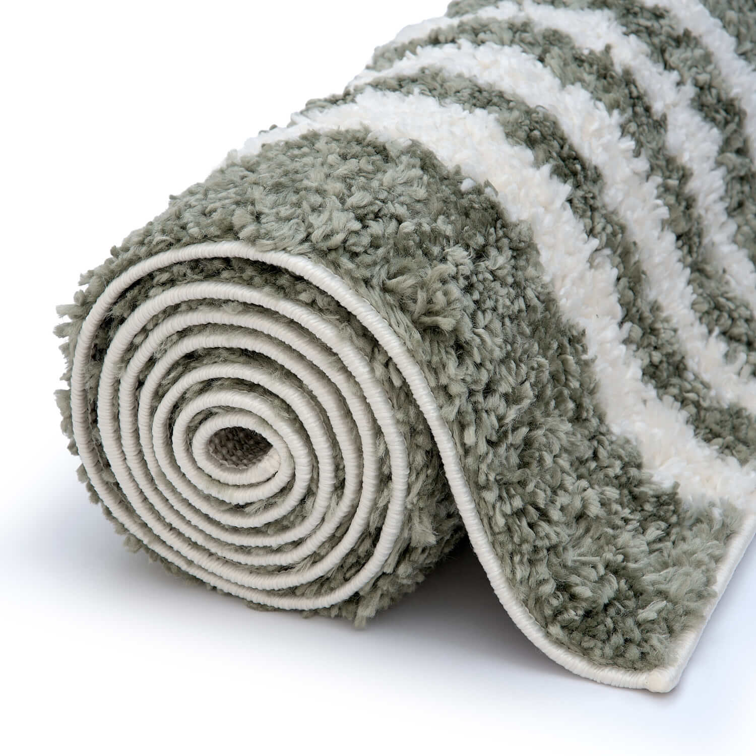 Green shaggy runner rug from The Rugs' Moodi Reverie collection, rectangular shape with plush, textured pile.